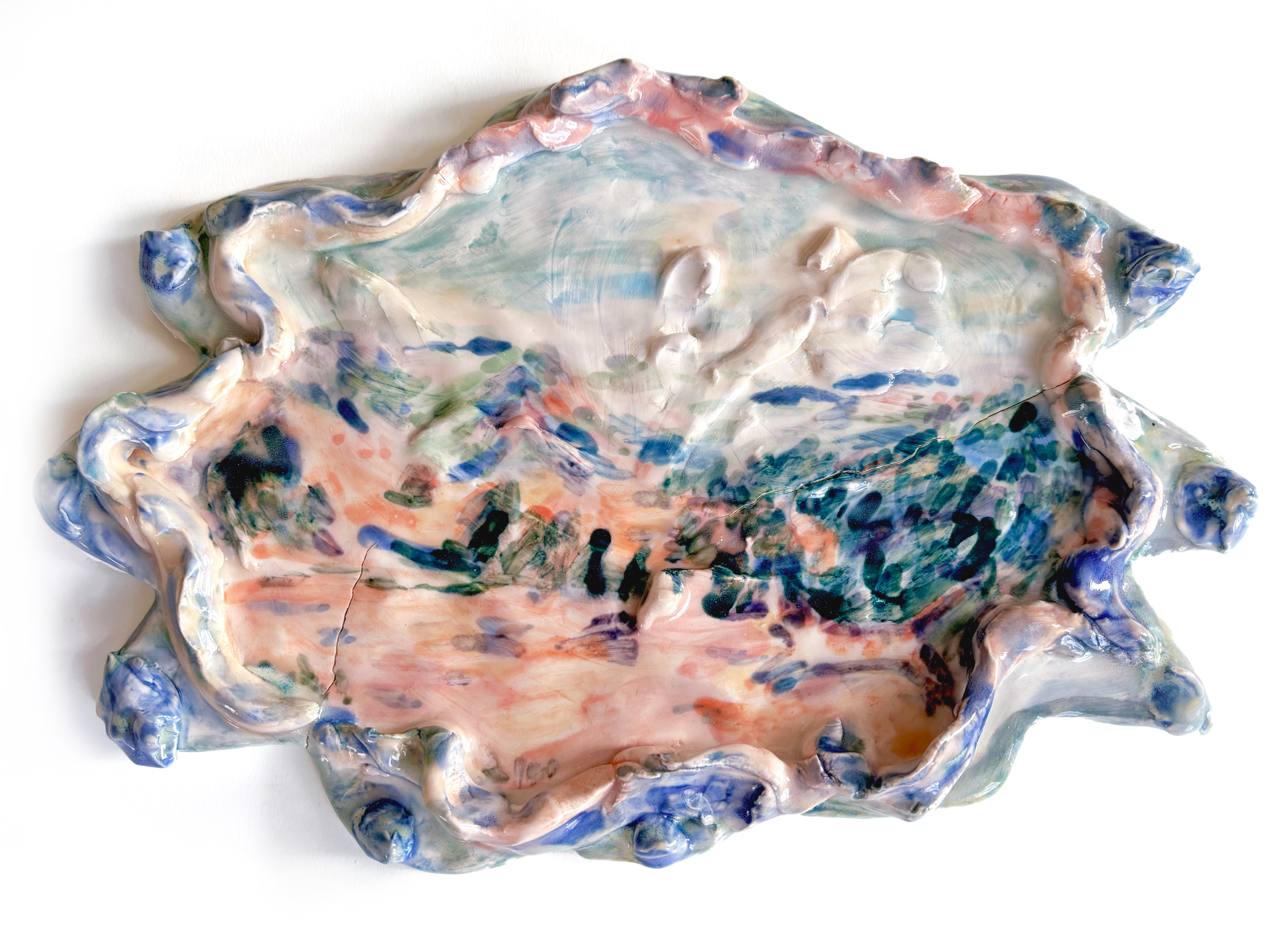 „Places to remember", H19cm x W29cm, glazed ceramics (porcelain), 2024