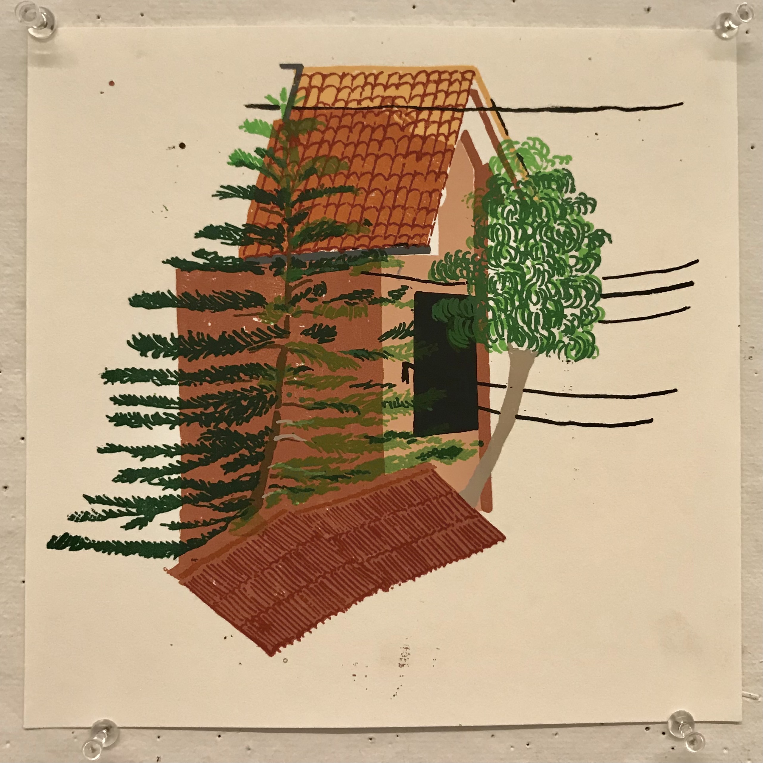 Casa en el Pueblo / silkscreen on paper, 2019