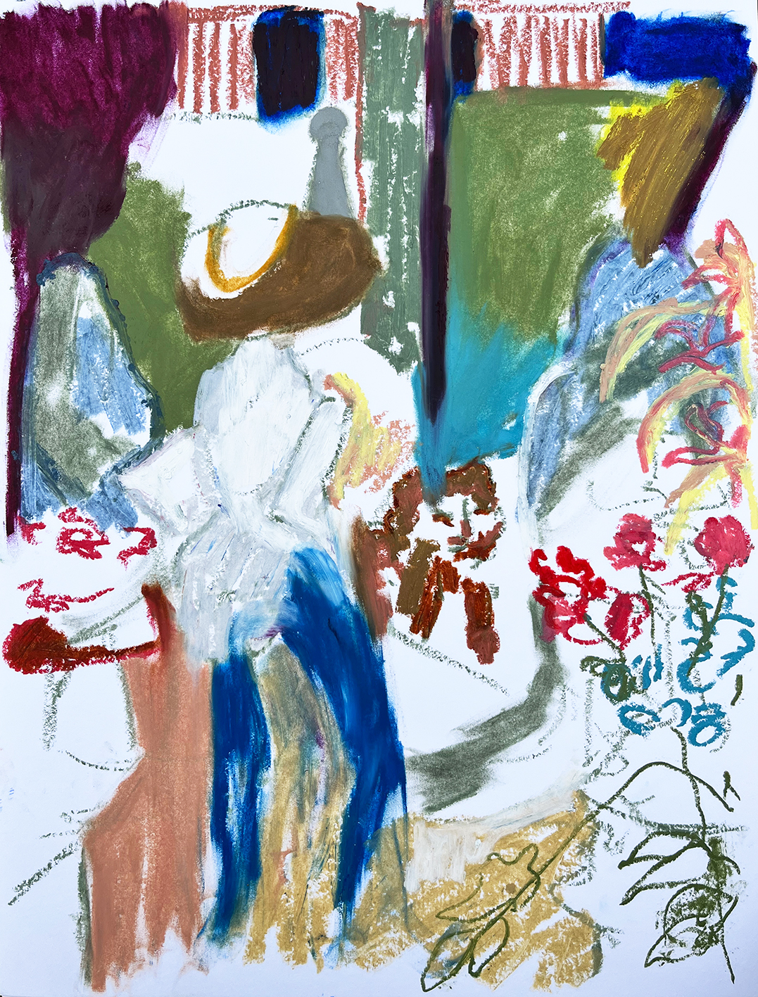 Garden 3, 2023Oil pastel on paper15 3/4 x 11 4/5 in.40 x 30 cm