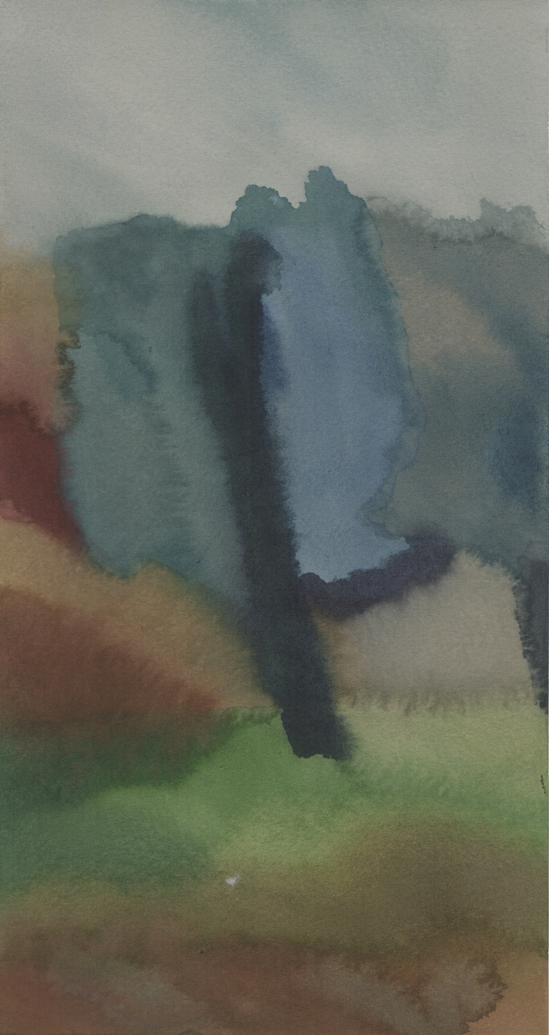 Blue tree, watercolour on paper