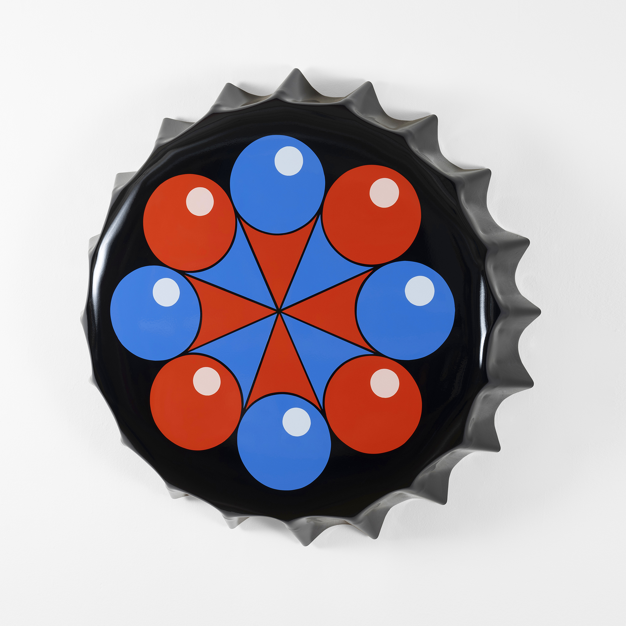 Star (Cola), 2023, enamel on shaped steel, 33" × 33"× 6"