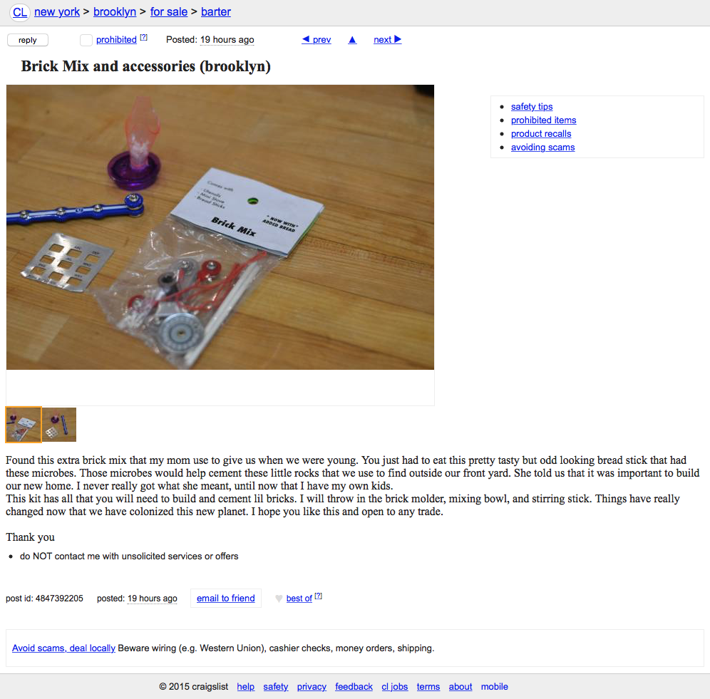 Craigslist For Barter - Extrapolation Factory