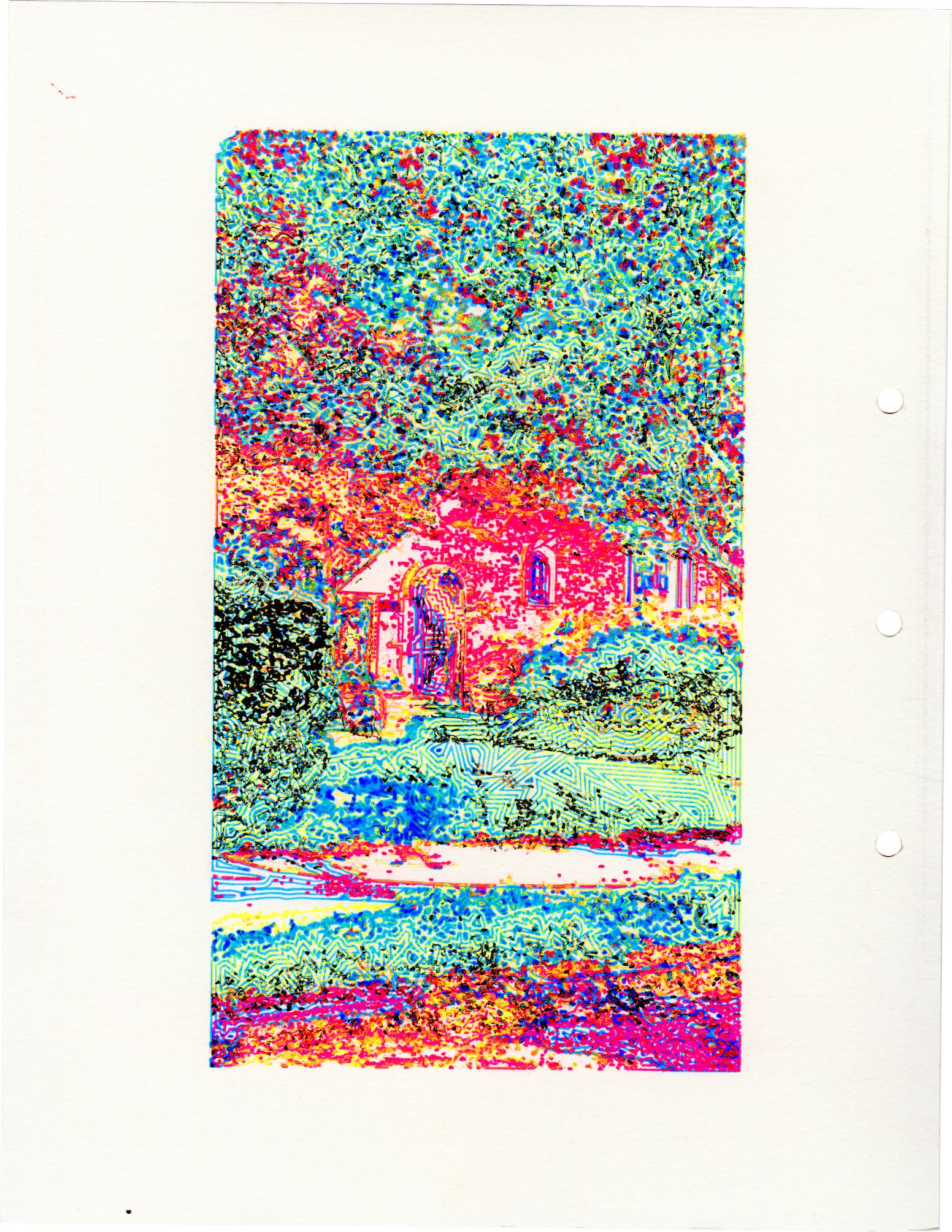 Providence, 2022; Gel ink (4 colors) on paper; 8.5 x 11