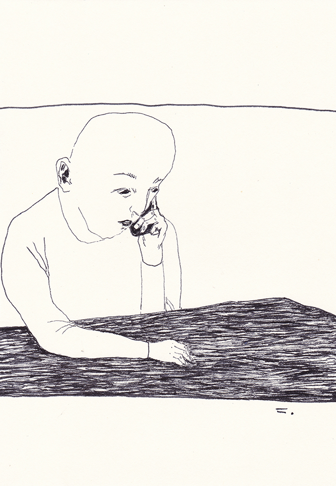 Hello?, 2018, pen on paper, 21*14.8(cm)