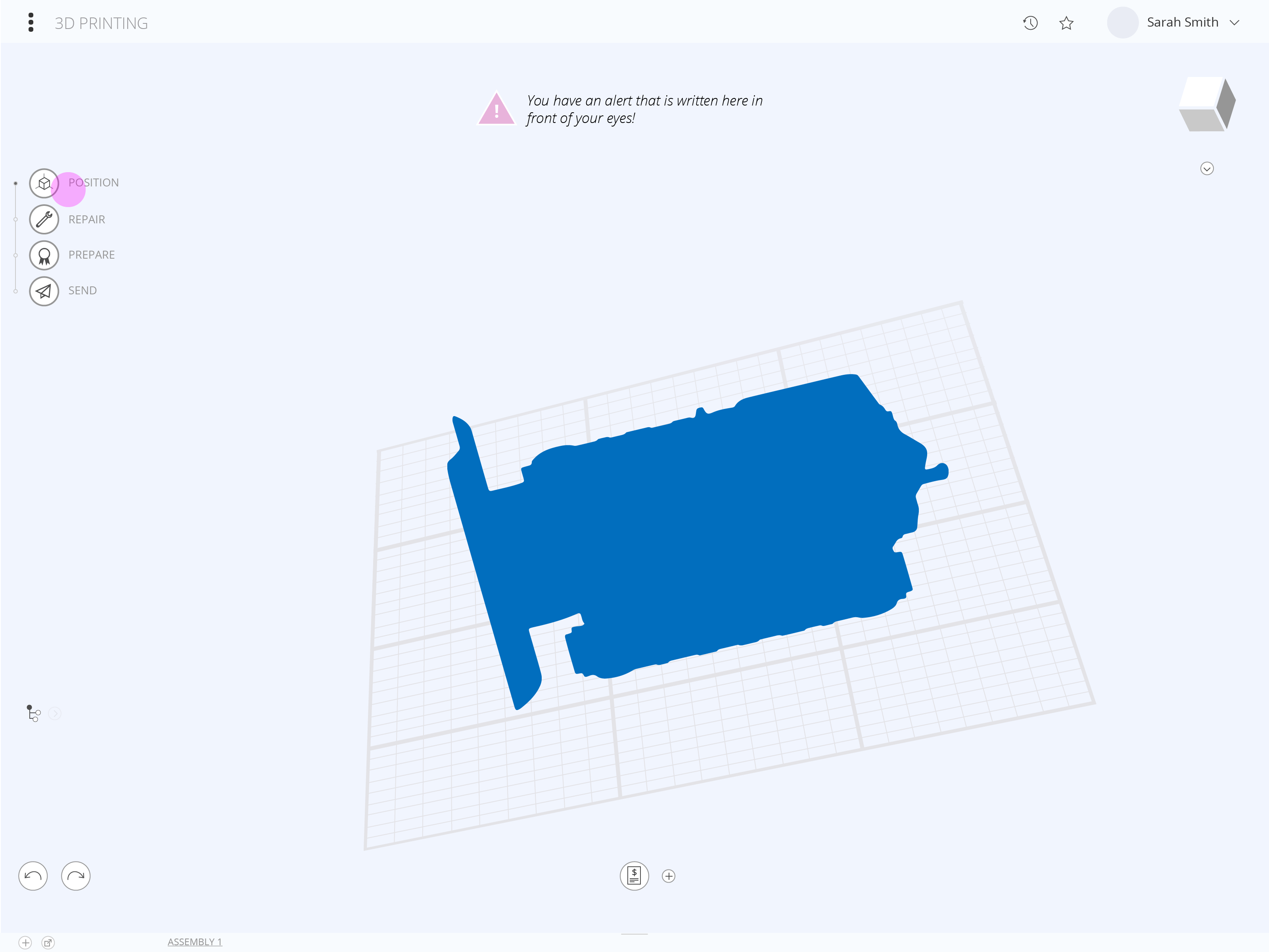 3D Printing cloud app, position cutomization, 01.