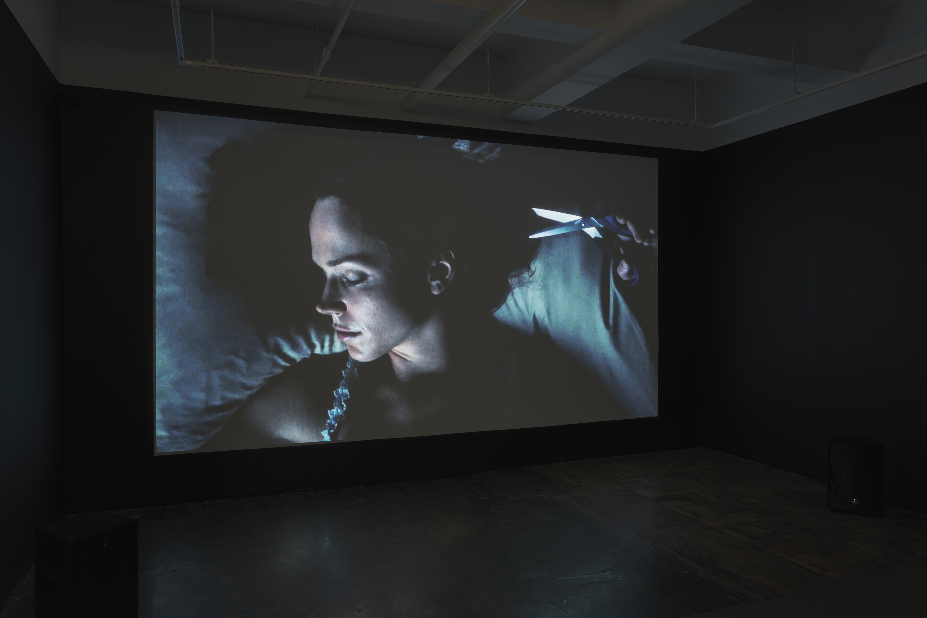 5/11 — THE HAIRCUTThe Haircut reconstructs selected scenes from movies where female characters cut their hair or have their haircut unwillingly. Reasons range from pretending to be a man to compete in a horse race (National Velvet, 1944), embodying a feline aesthetic as a vigilant antiheroine (Catwoman, 2004), aligning with male military standards (GI Jane, 1997), to retaliation by classmates for being involved in a severe cyber-bullying case (We Not Naughty, 2012).The provided file hosts a ten-minute excerpt from the project. The full-scale work contains close to 600 scenes with an approximate duration of 18 hours, to be presented as a single-channel video installation.Video, 18 hours, 2018-2020. Installation images at AIR gallery by Sebastian Bach