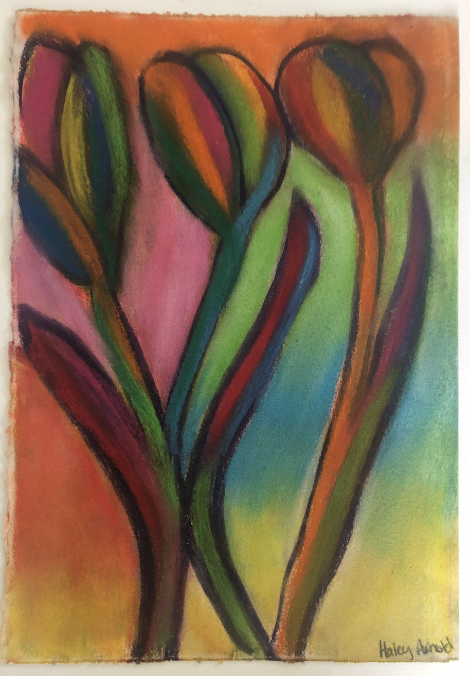 Tulips 2/3 - 2017 - Chalk on paper - Contact for purchase