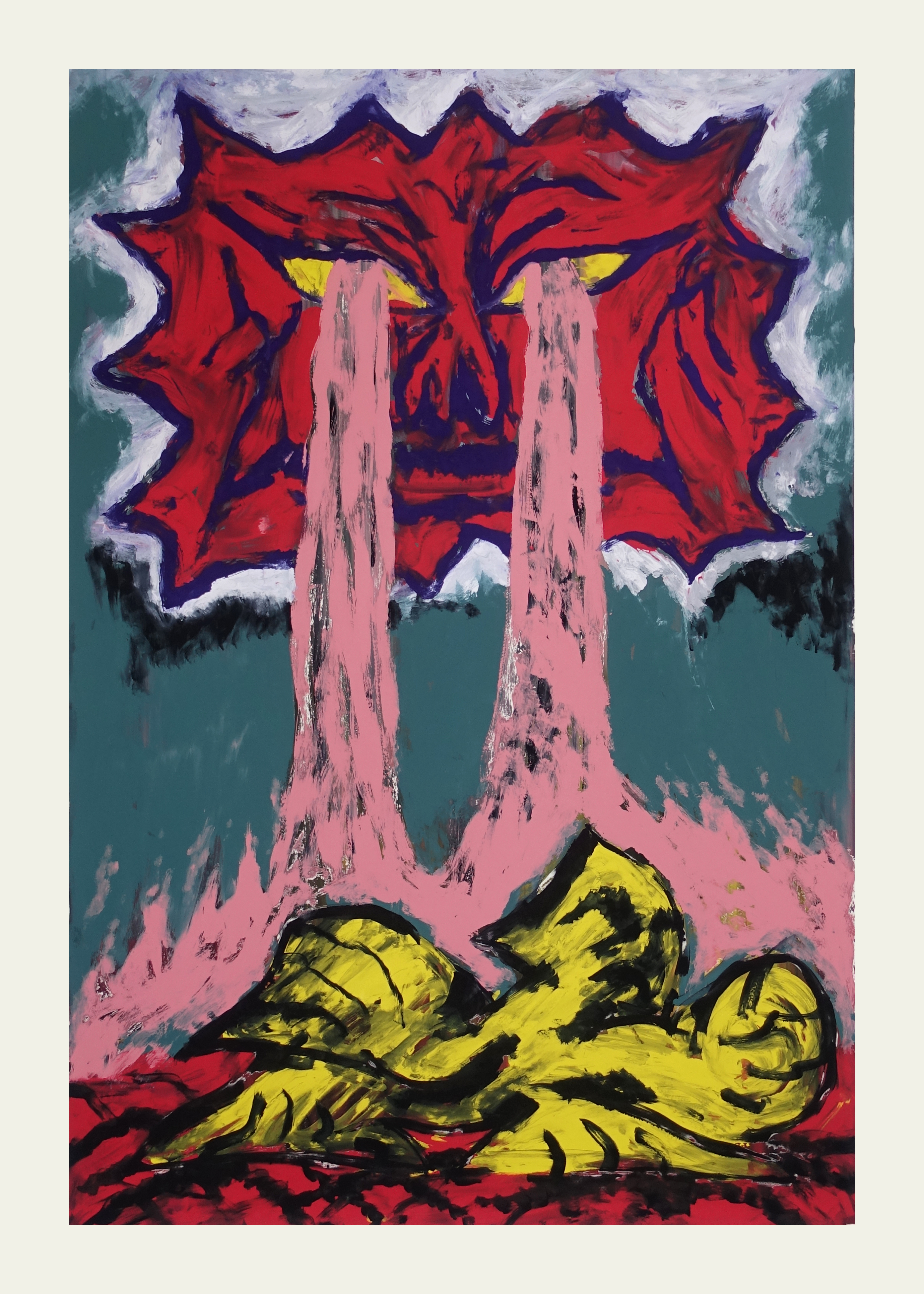 The Philosophic Fireserigraphic monotype on paper, 140x100cm, 2024