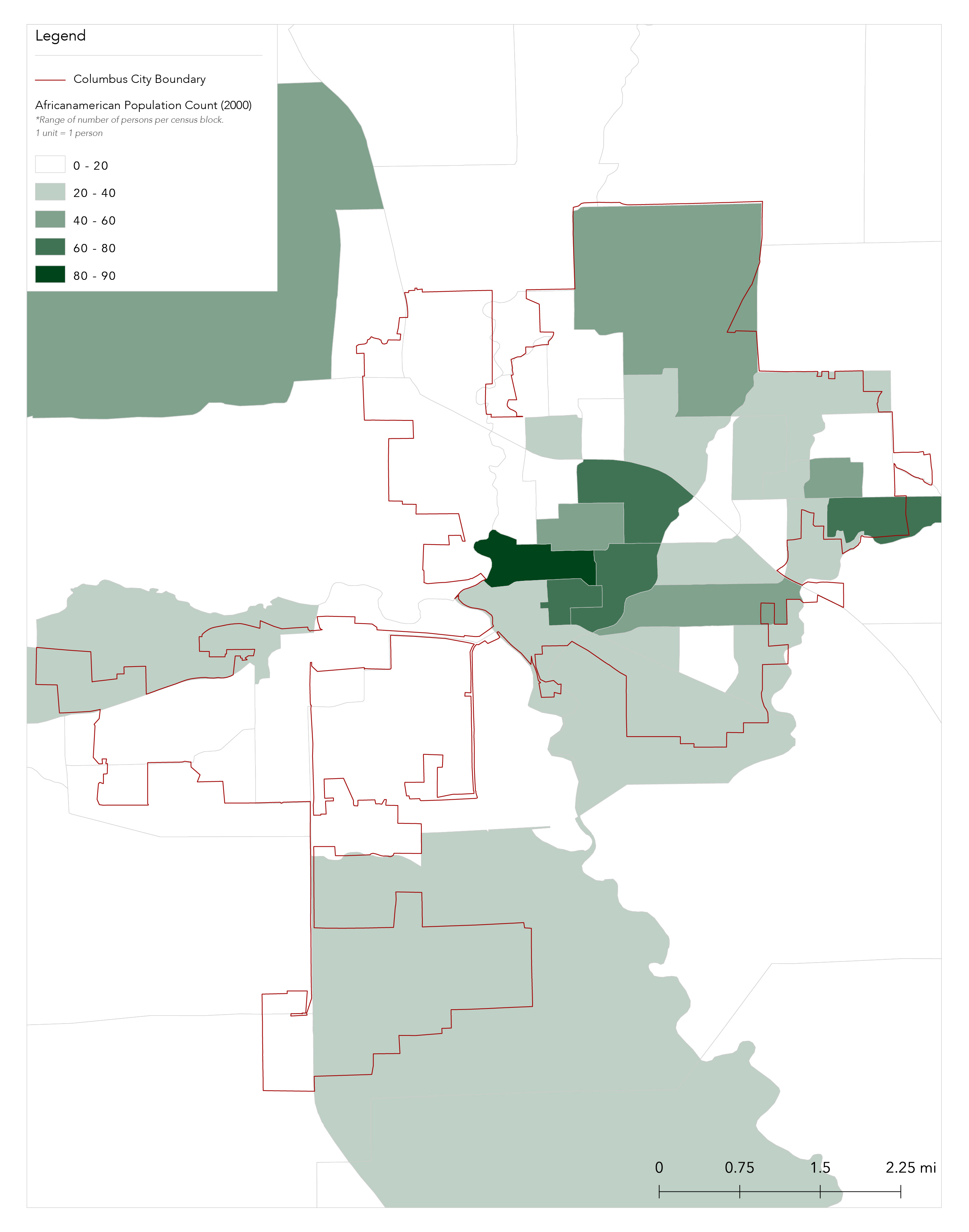 African-American Population 2000. Source: IndianaMap
