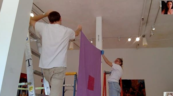 Chase, Savanna, virtual Marissa and I (not pictured) installing Marissa’s piece.