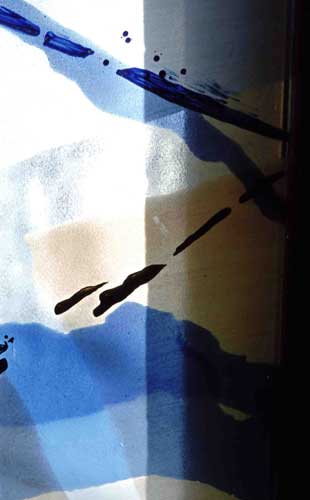 Détail d'un vitrail de la grande verrière