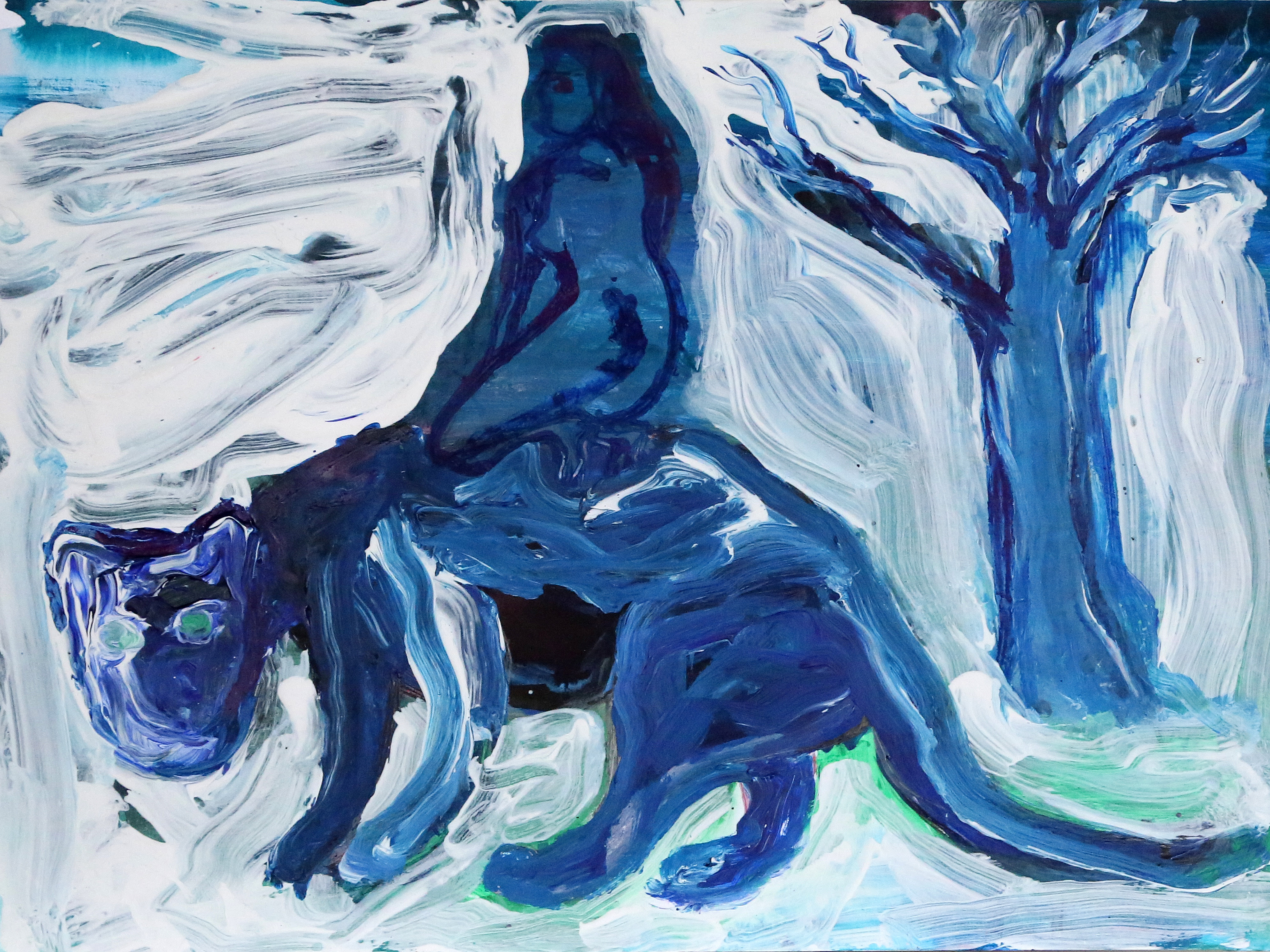 Jennifer SmithThrough BlueAcrylic & ink on paper11.8x15.7”2021