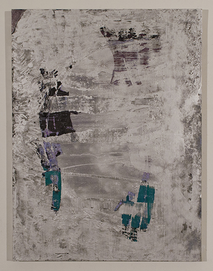 Movimiento Brillante3’ x 4’Acrylic and latex paint, oil paint, spray paint, vinyl spackle, dry pigment, charcoal on panel