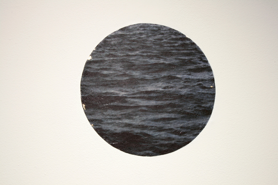 'Circle', 7 inch circle, image transfer and gold leaf