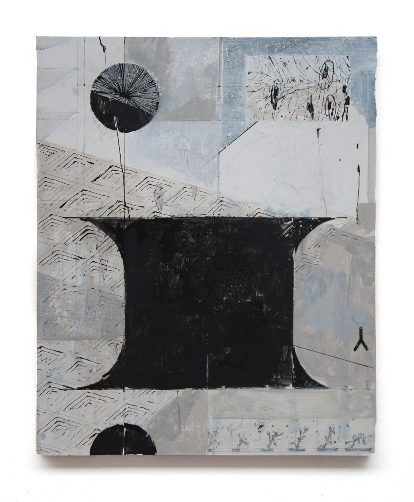 untitled, acrylic  on panel, 22" x 18", 2022