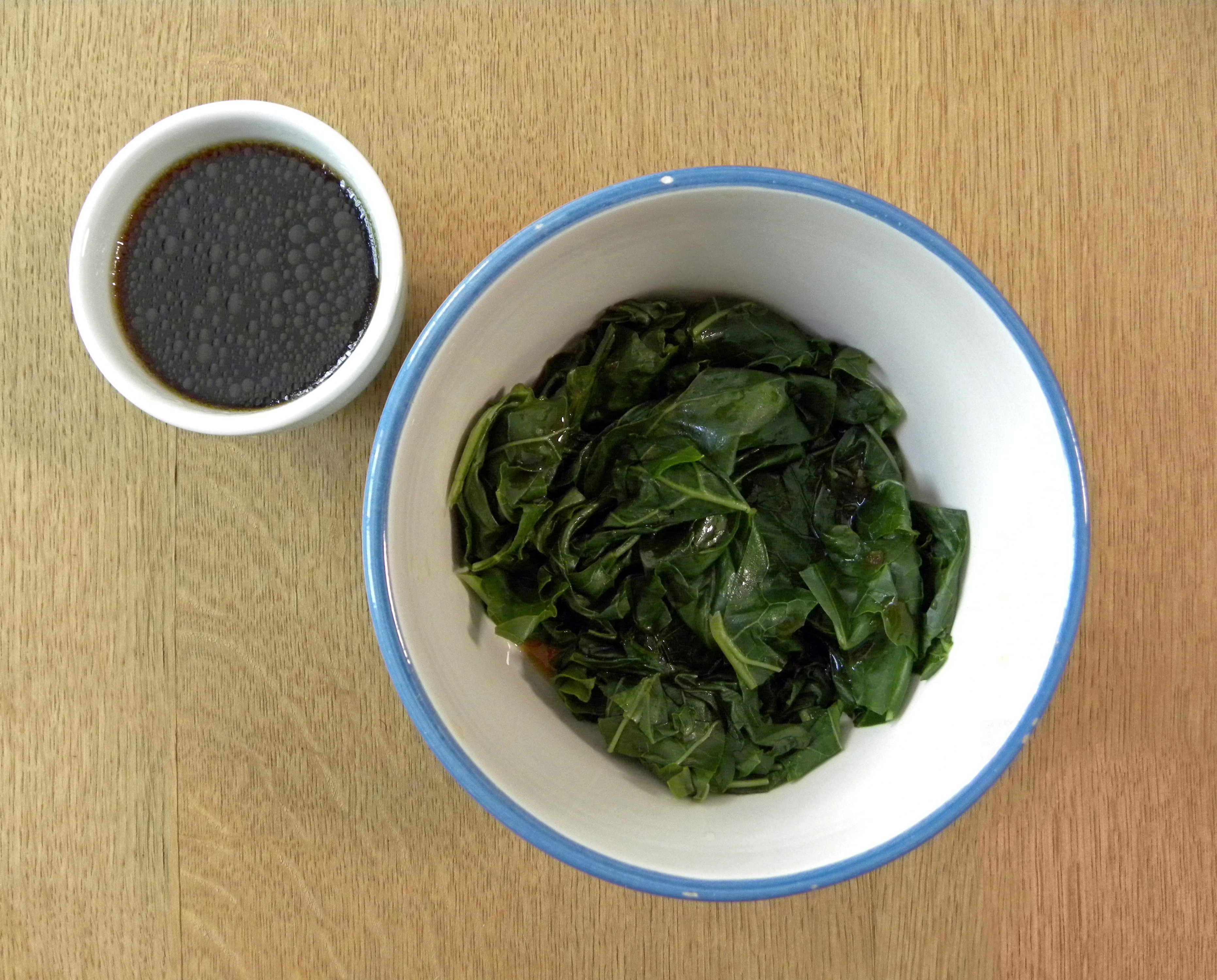 kale with shoyu-lemon dressing