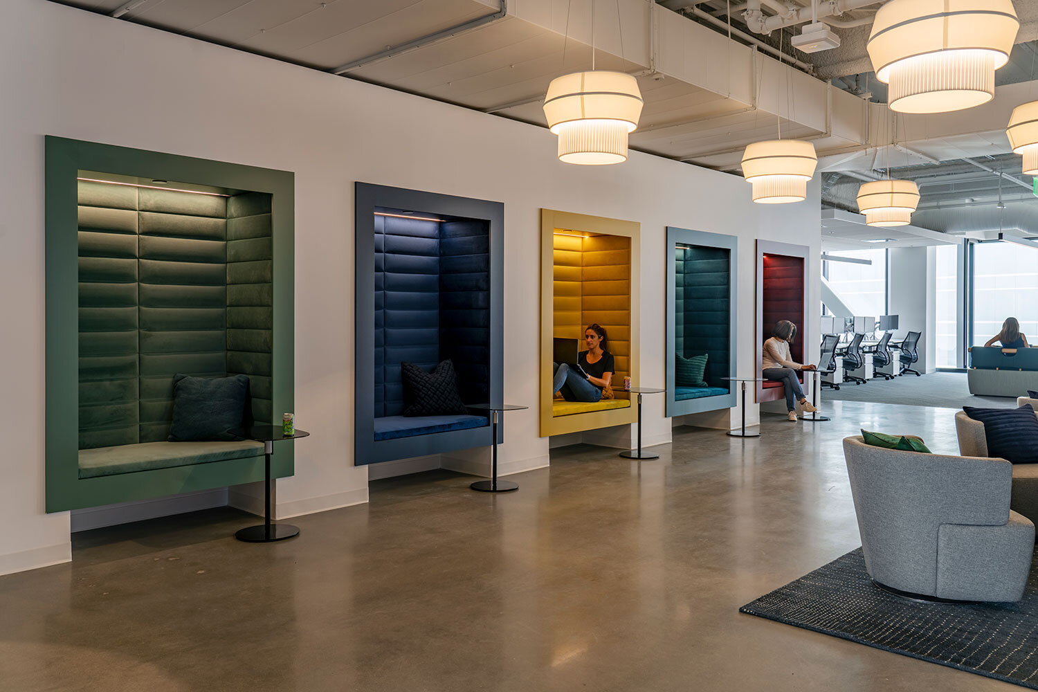 Booths inspired by Oakland's shipping containers