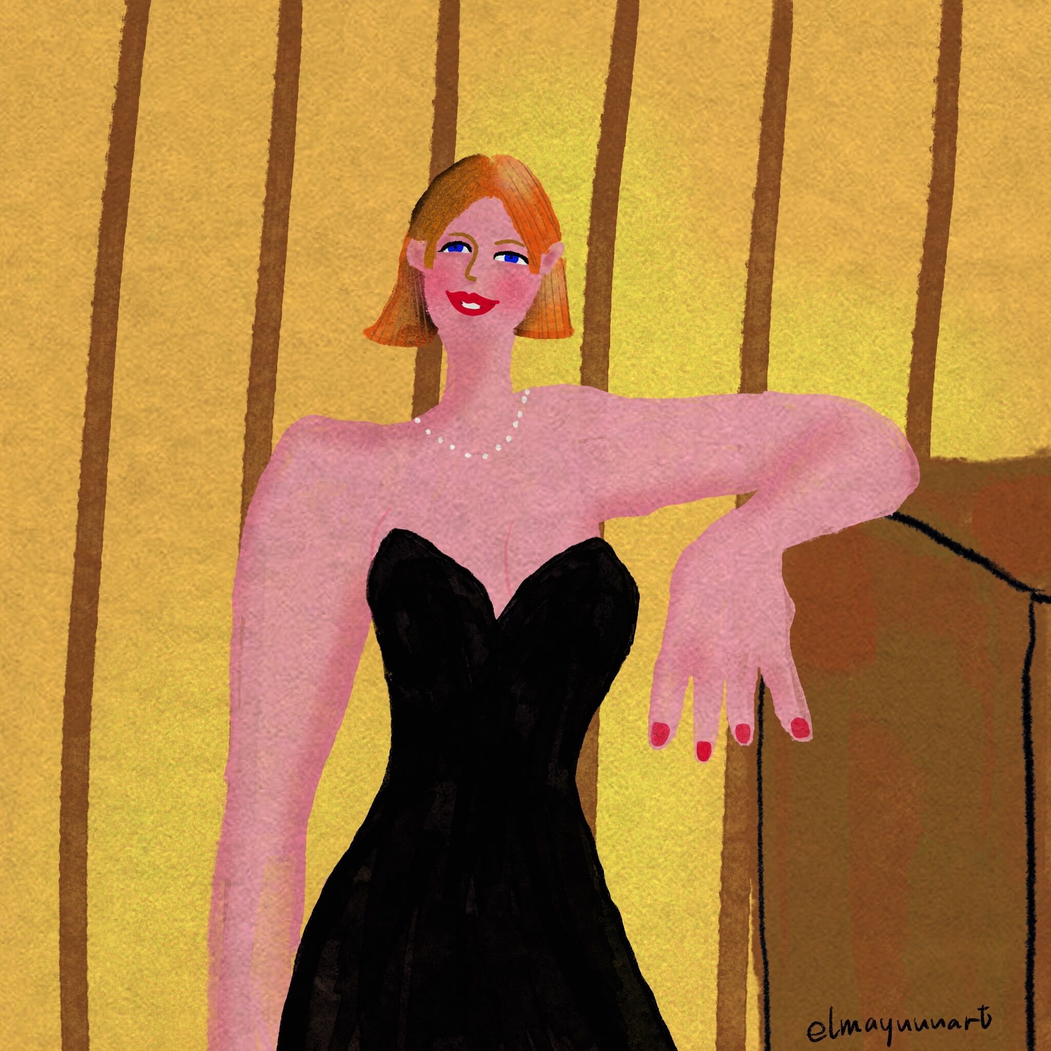 Portrait(I like the hair and the dressing style.) (Succession-Sarah Snook)