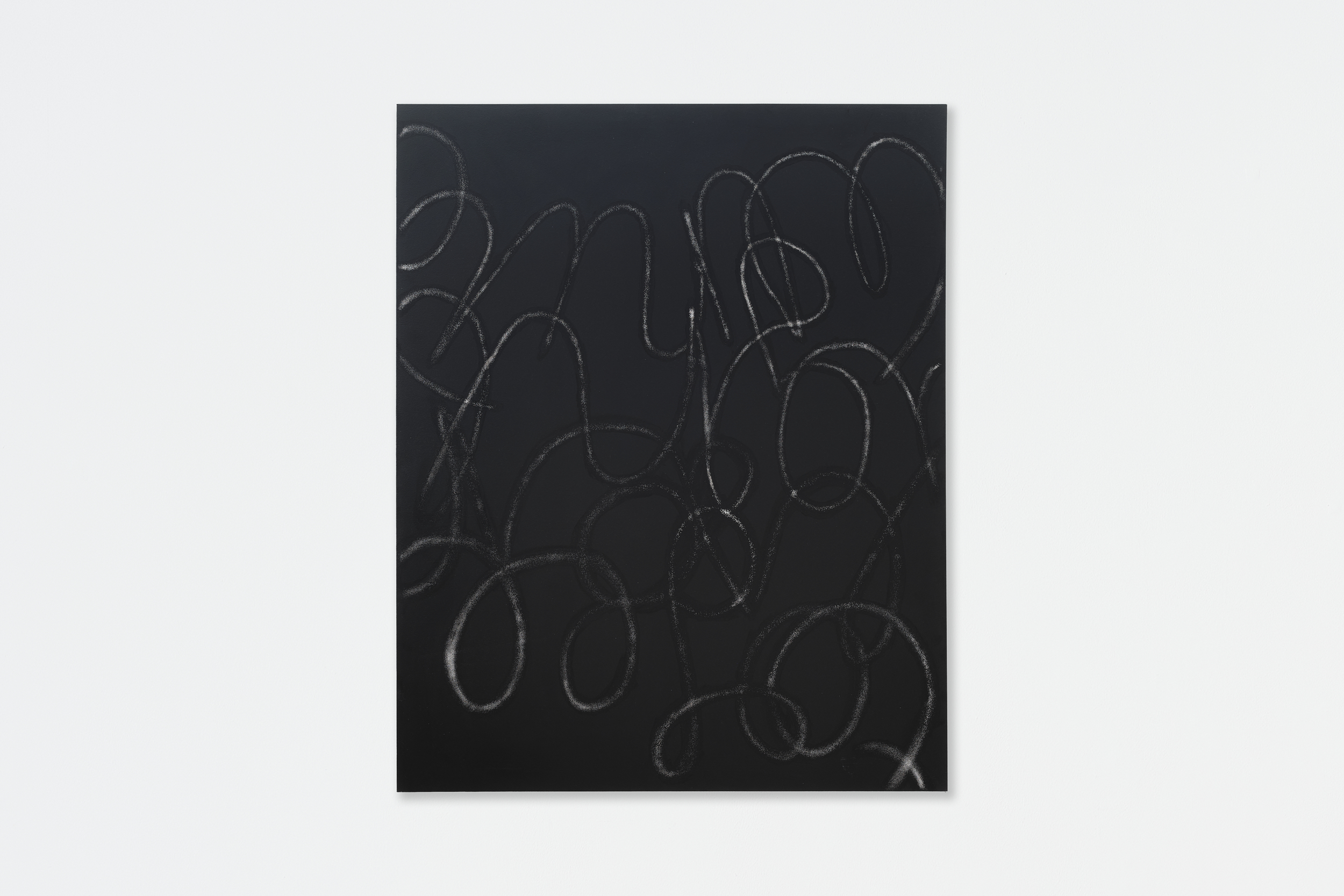 donna Kukama, To feel so right while being so wrong (2025) | Water based enamel and audacity on aluminium, 152.5 x 122 x 2 cm