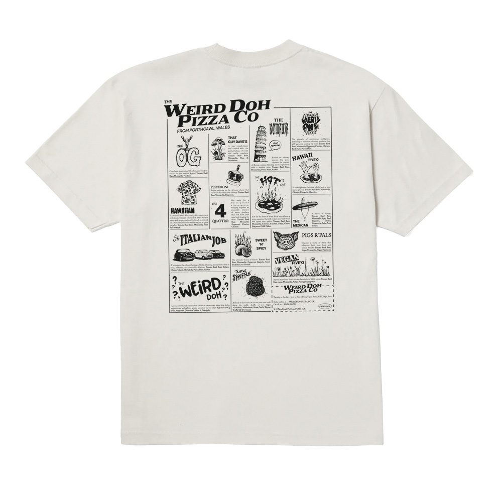 WEIRD DOH PIZZAThree piece screen-printed Tee collection.One of Three.