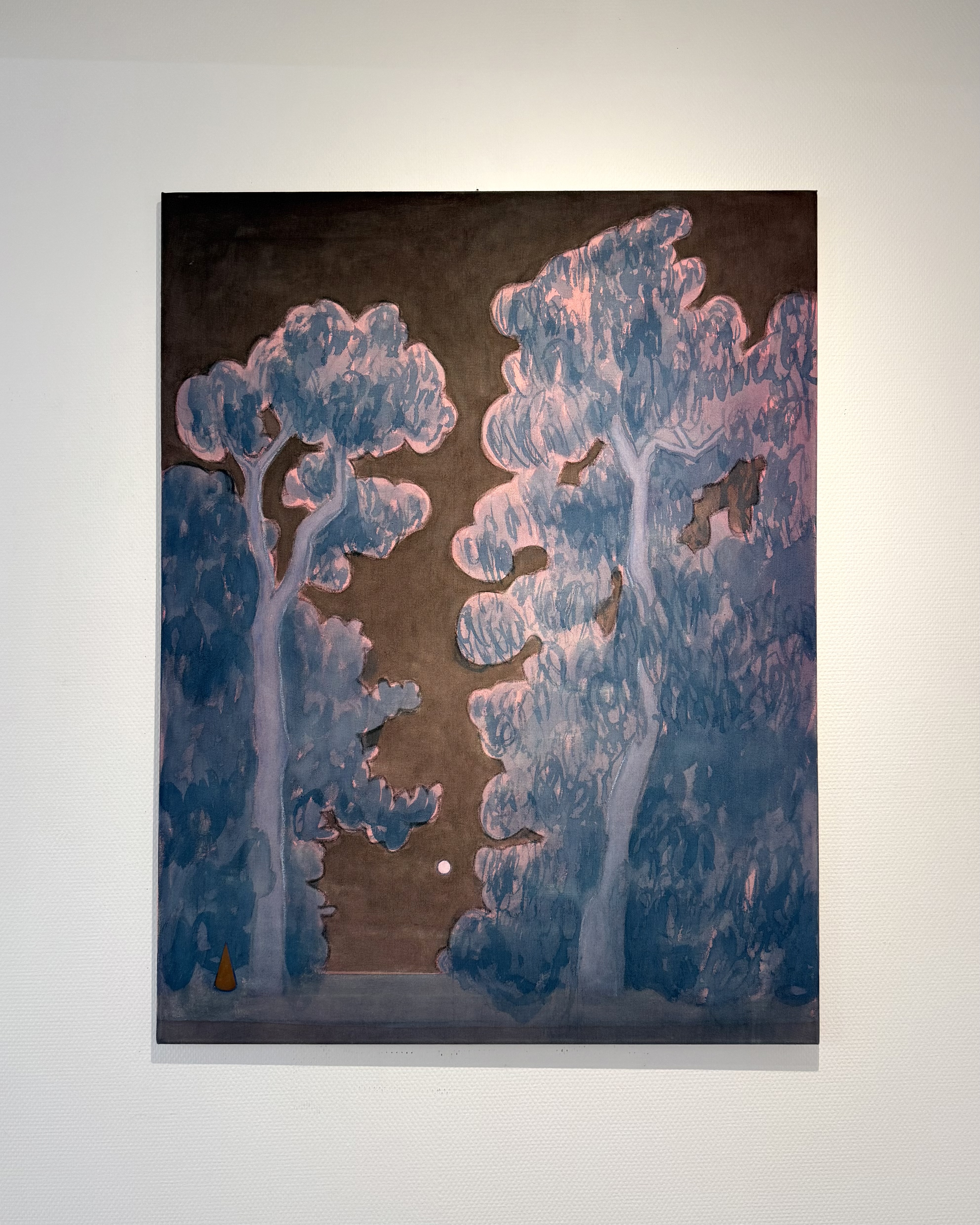 Slow dance #2, 2025, Acrylic, pastel and pencil on unwashed cotton, 110 x 85cm