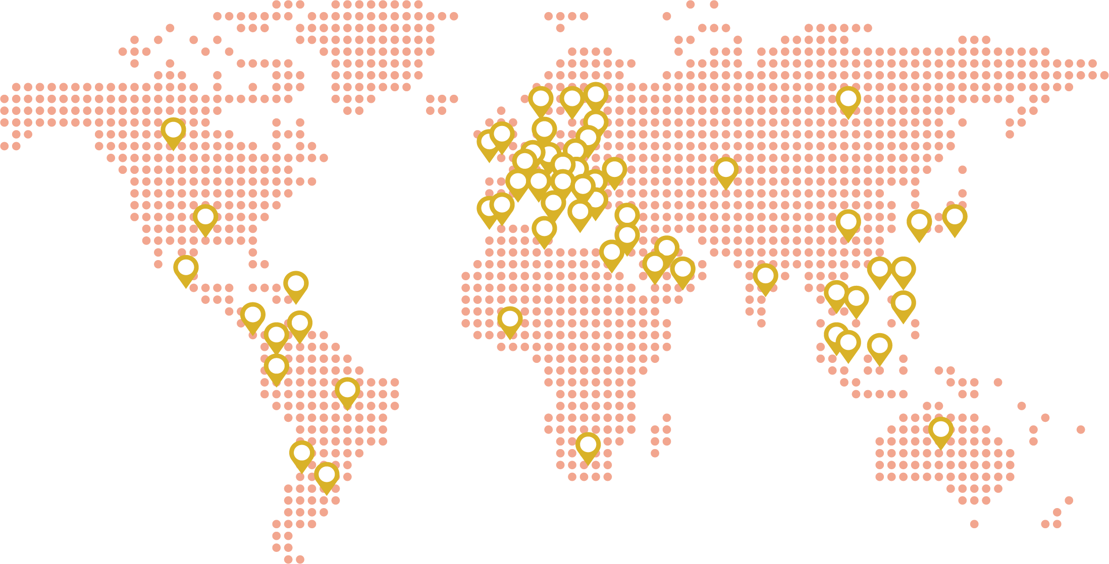 Map of our global coverage