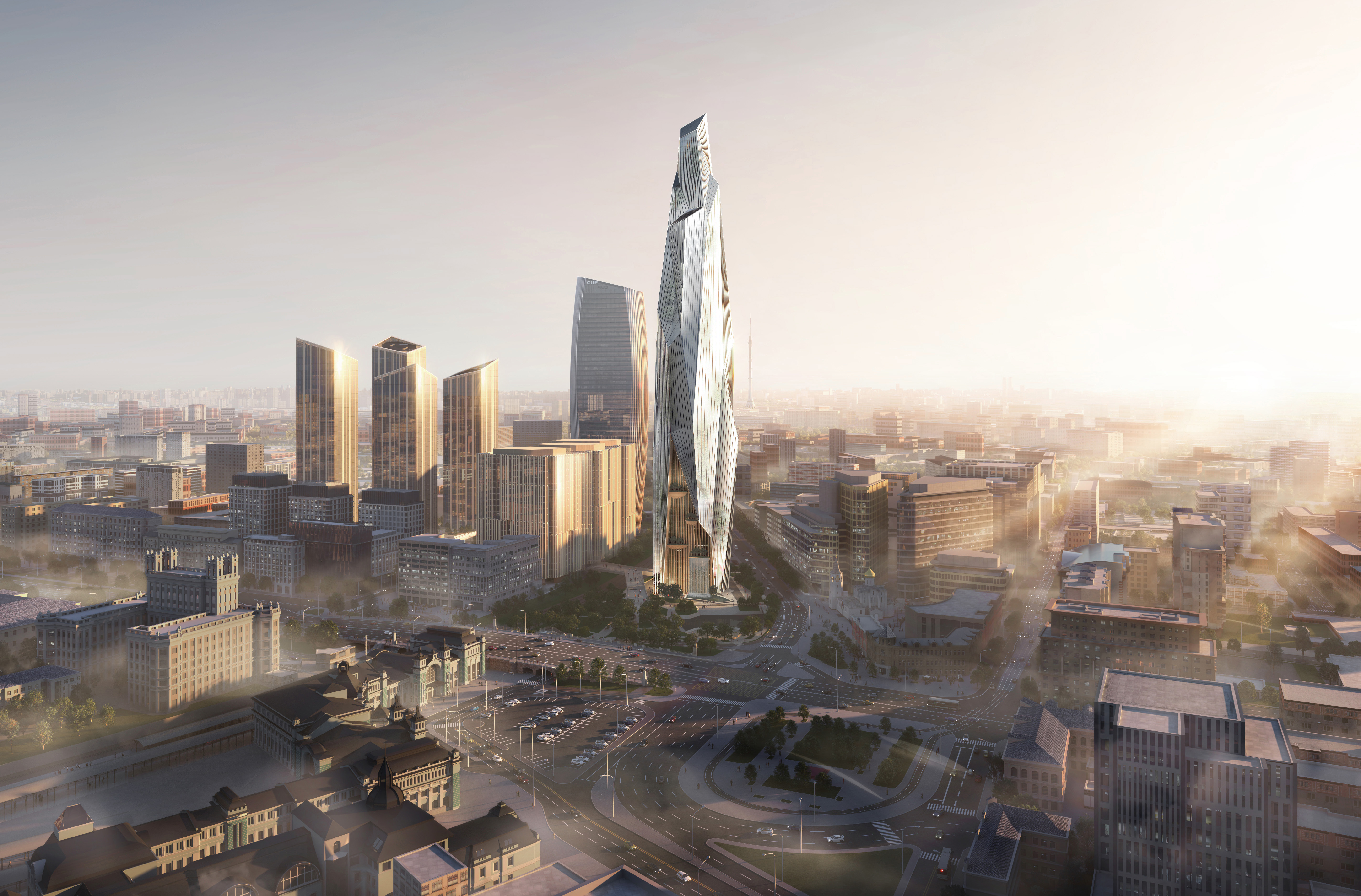 “Glacial Formations” Rendering Aerial View @architectural illustration & cg