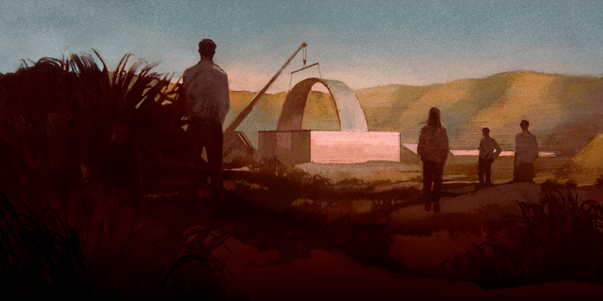 Inside an off-grid community of families preparing for the downfall of America - Illustration by Hokyoung Kim