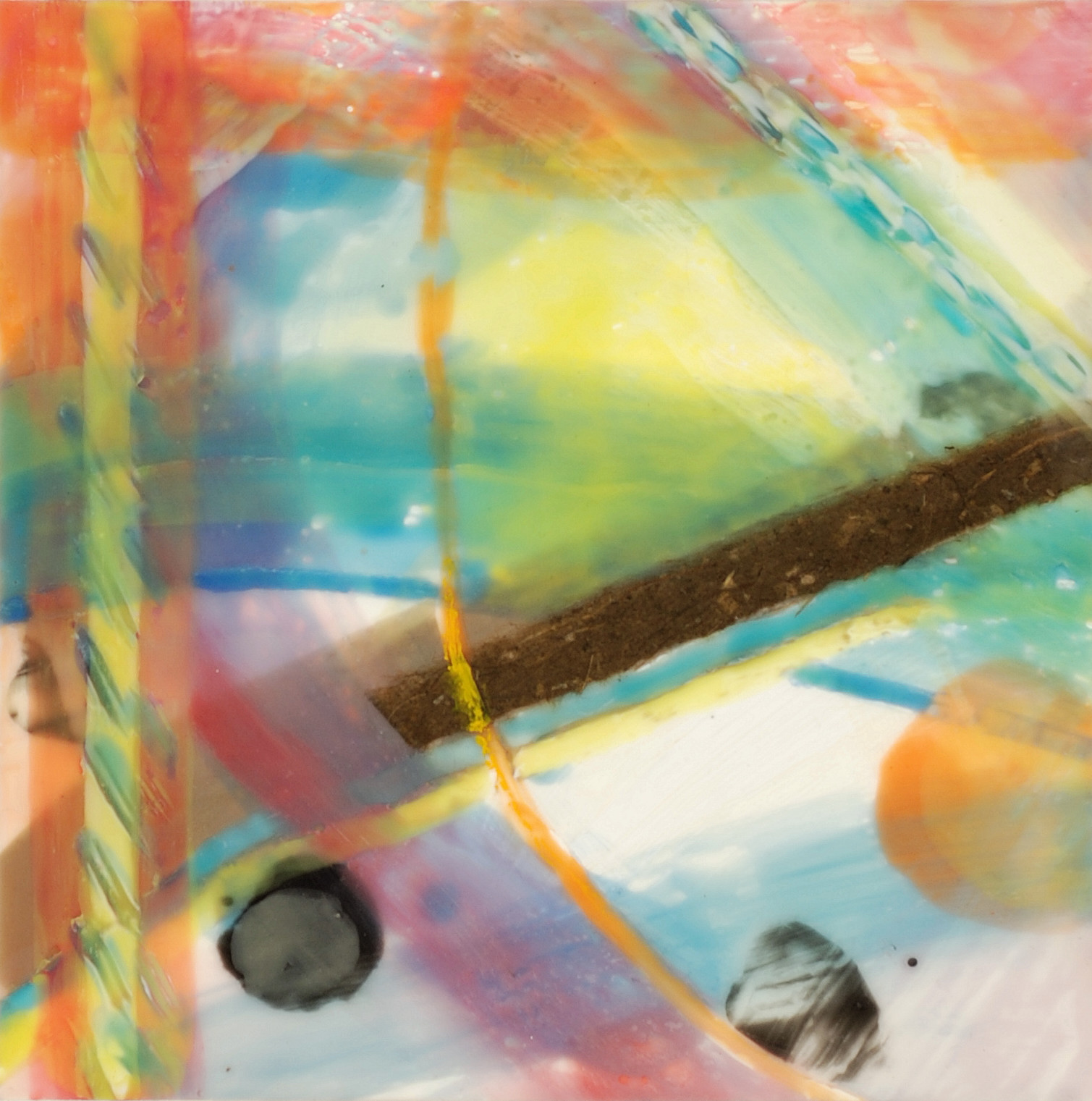 Third Time, 2016,  encaustic and mixed media, 8 X 8 inches