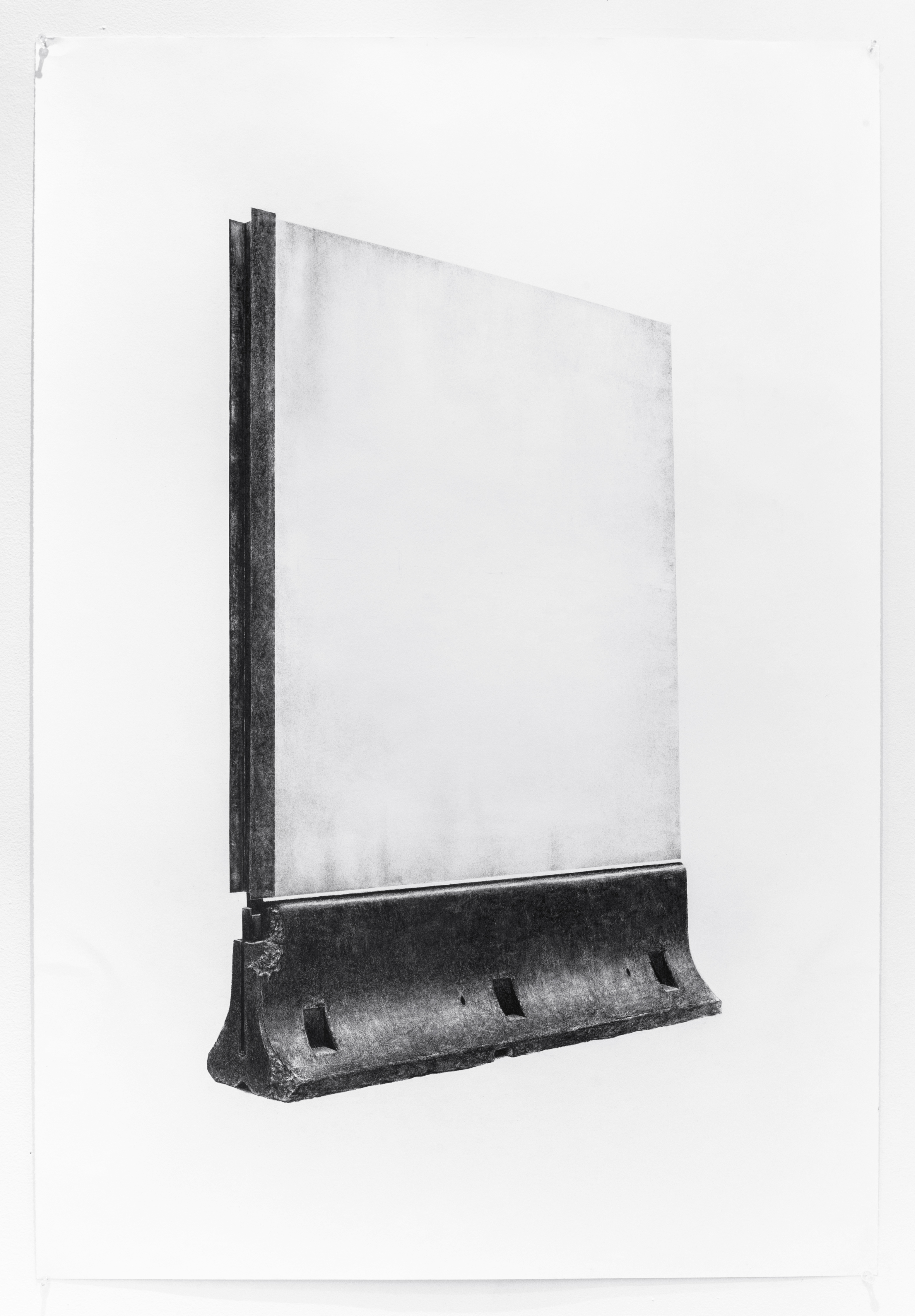 "Landmark I", charcoal on paper, 112x76 cm, 2017