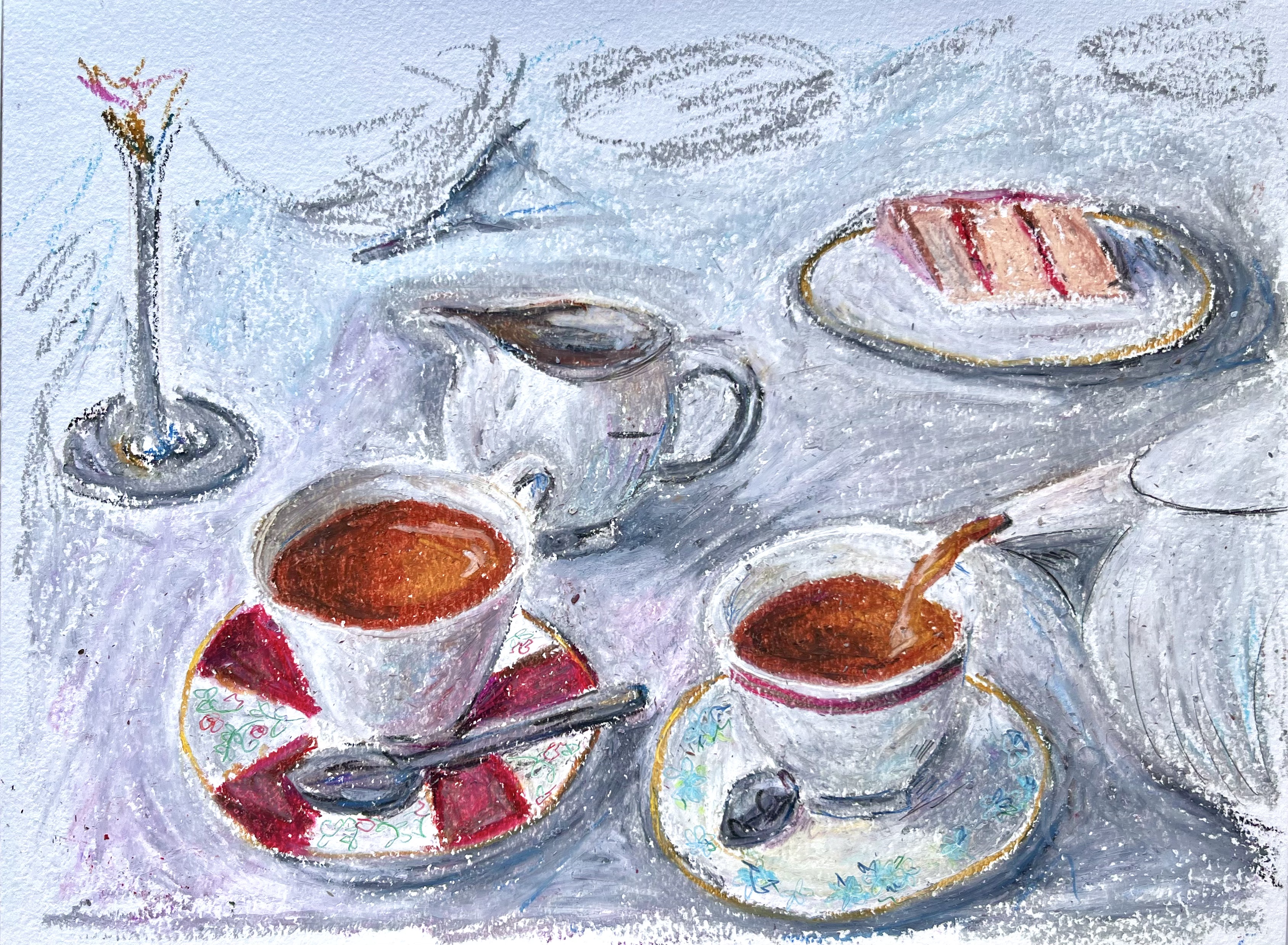 Tea, Oil Pastel, 2023