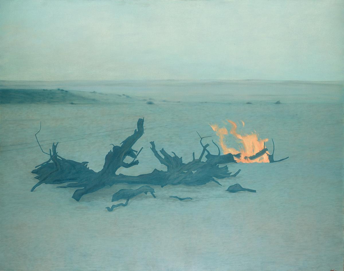 Eduard Angeli (Austrian, b. 1942), Das Feuer [The Fire], 1977. Oil on canvas, 190 x 240 cm