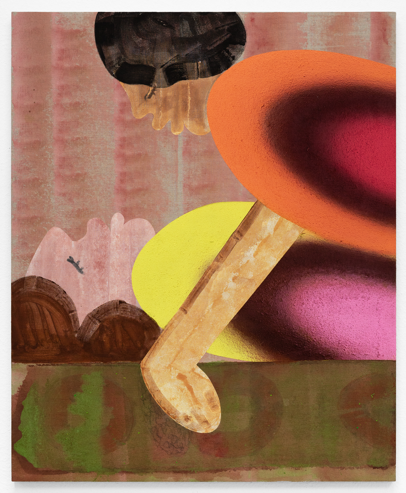 The Felled Tree, 2024 Acrylic, pigment, aquarellable pencil and woodust on linen 110 x 90 cm