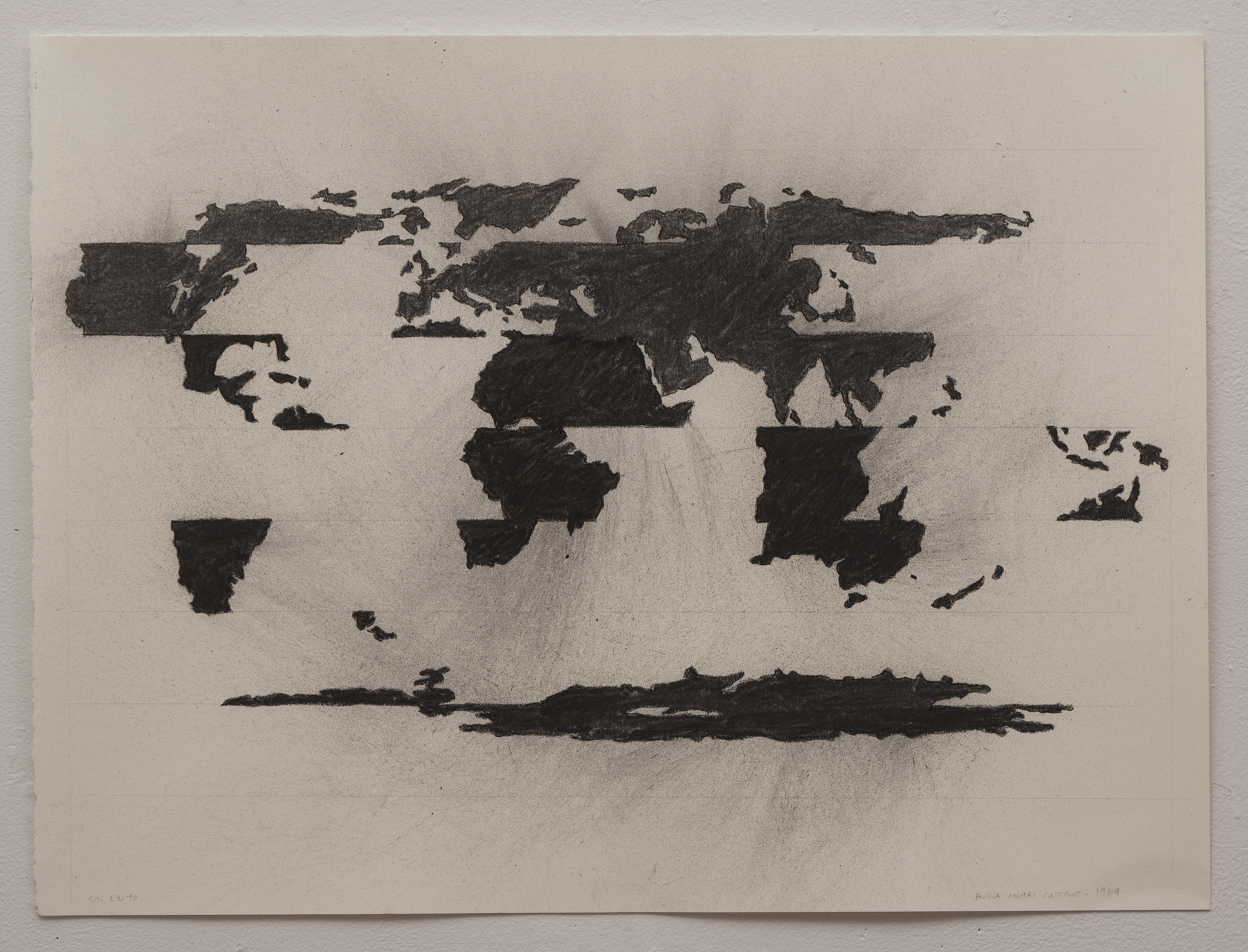 Sin Exito (Without Success), 1989 Charcoal on paper, 19" x 26"