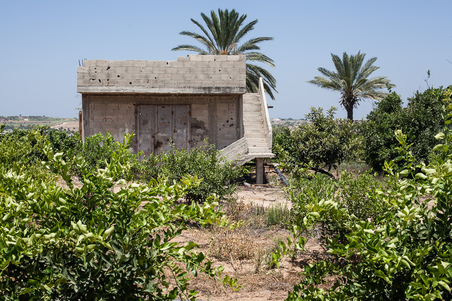 Proche de la fronti&egrave;re, ce b&acirc;timent agricole est r&eacute;guli&egrave;rement pris pour cible par les soldats isra&eacute;liens.
