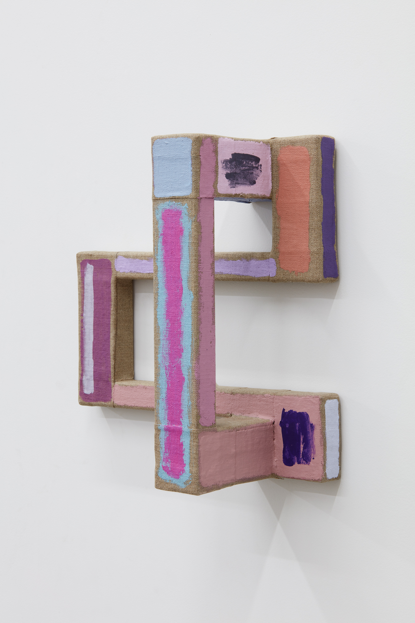 Utterance 1, 2019 Mild steel, Belgian linen, acrylic paint 12 &sup1;&frasl;₄" x 12 &sup1;&frasl;₄" x 5 &sup1;&frasl;₄"