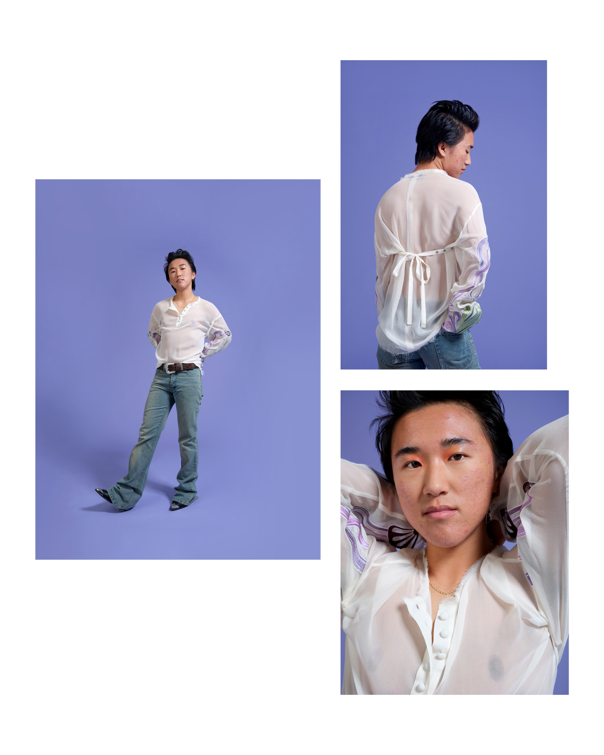 Skin Beauty Stock Photos with Leo;  Photographed by Audrey Melton; Styled by Isaiah Dorty;  Makeup by Tomoyo Shionome for South James Agency;  Hair by Yu Nakata for 87artists;  Location: Rein Studios; Produced alongside Yuki Mizuma