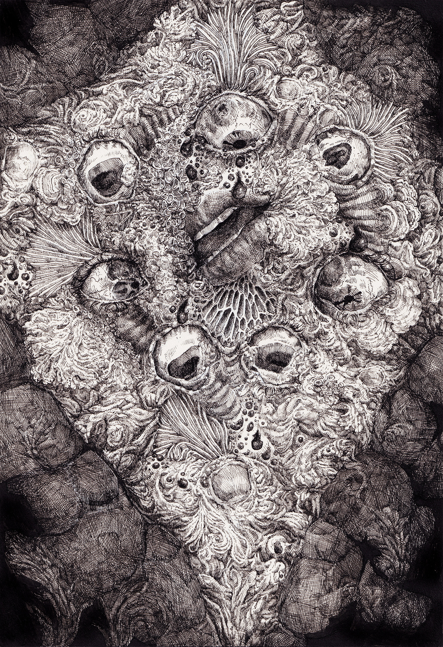 We Whisper, "Come What Does." Ink on paper. 2021.