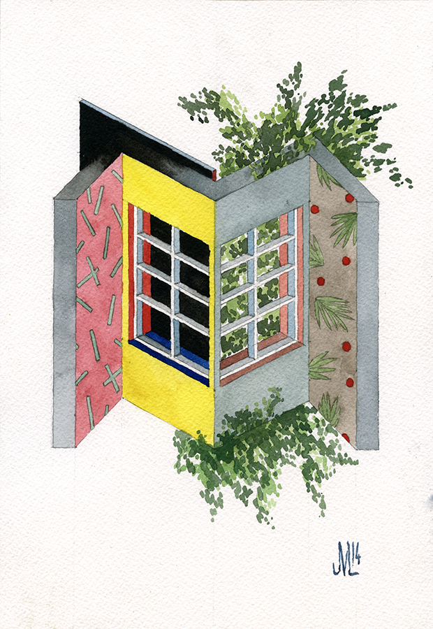 Mini Station VWatercolor and graphite on paper, 7.125x10.25"2014