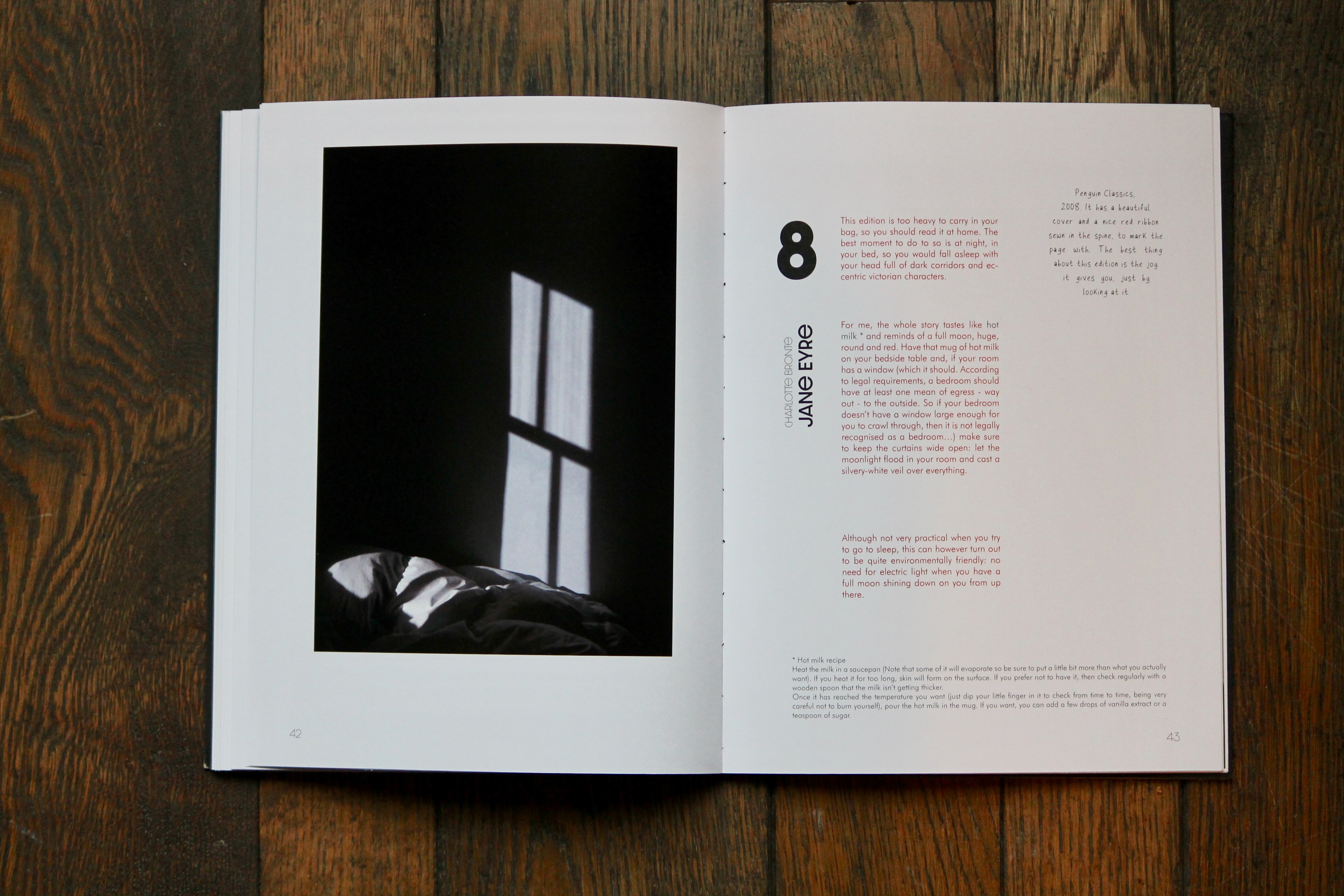 Jane Eyre - in the moonlight with a glass of hot milk