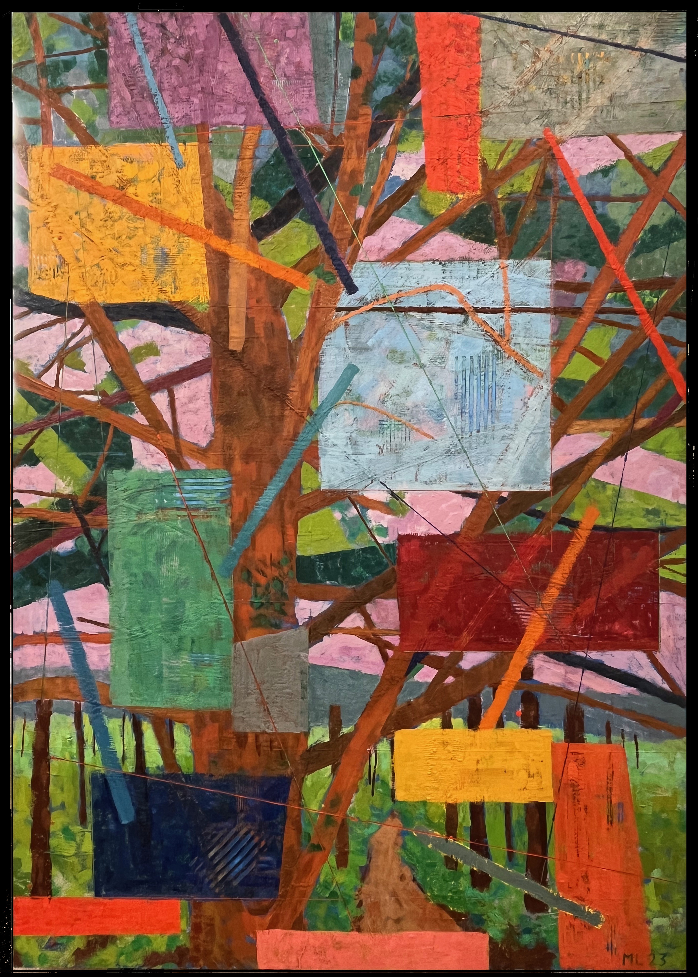 Portent. 2023. encaustic on panel. 65" X 45"