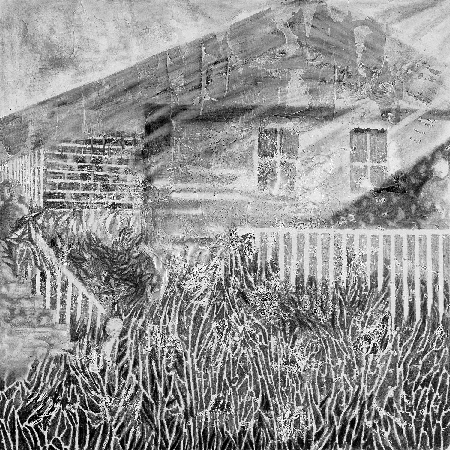빛이 있던 집, 2018, 종이에 흑연, 혼합재료, 30x30cm