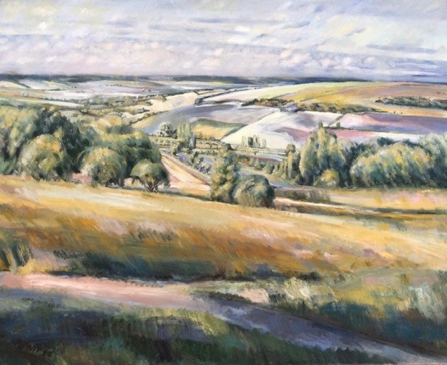 Na de oogst (Pusaye forterre) 1992 - oil 60x73 cm