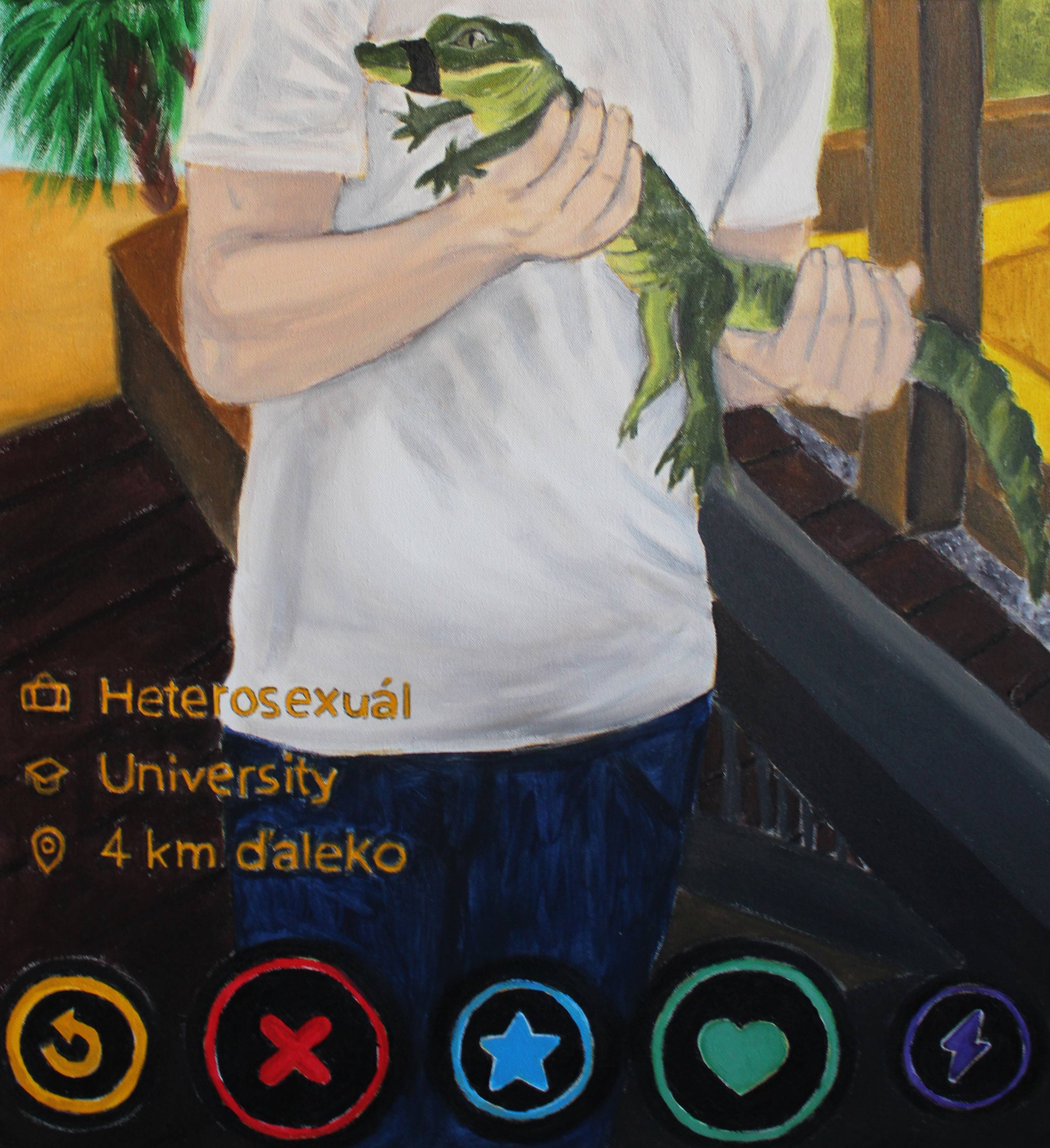 Krokodil I., Acrylic on canvas, 60x55 cm, 2022