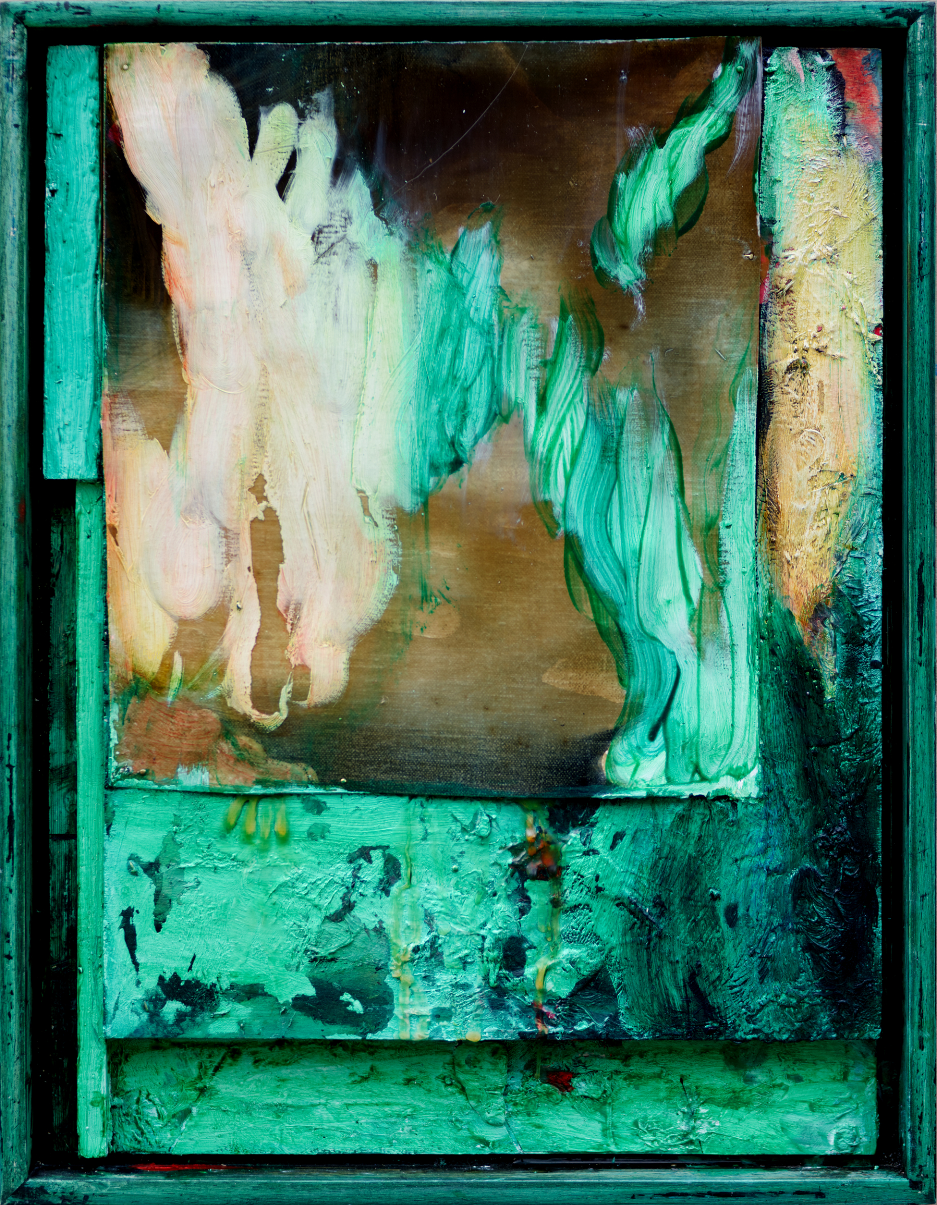 Swamp harbour I, mixed media on wood, 44x34 cm, 2022