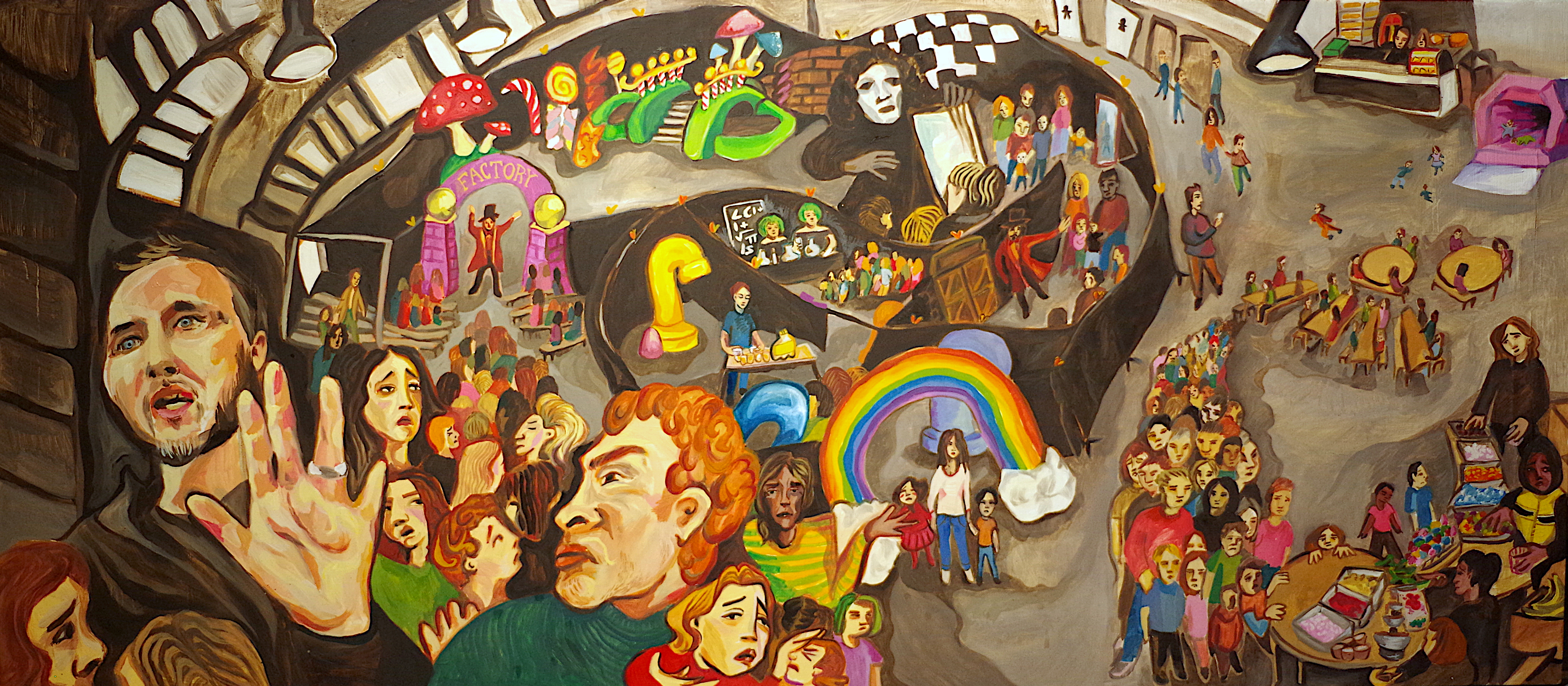 Willy's Chocolate Experience -Oil on MDF