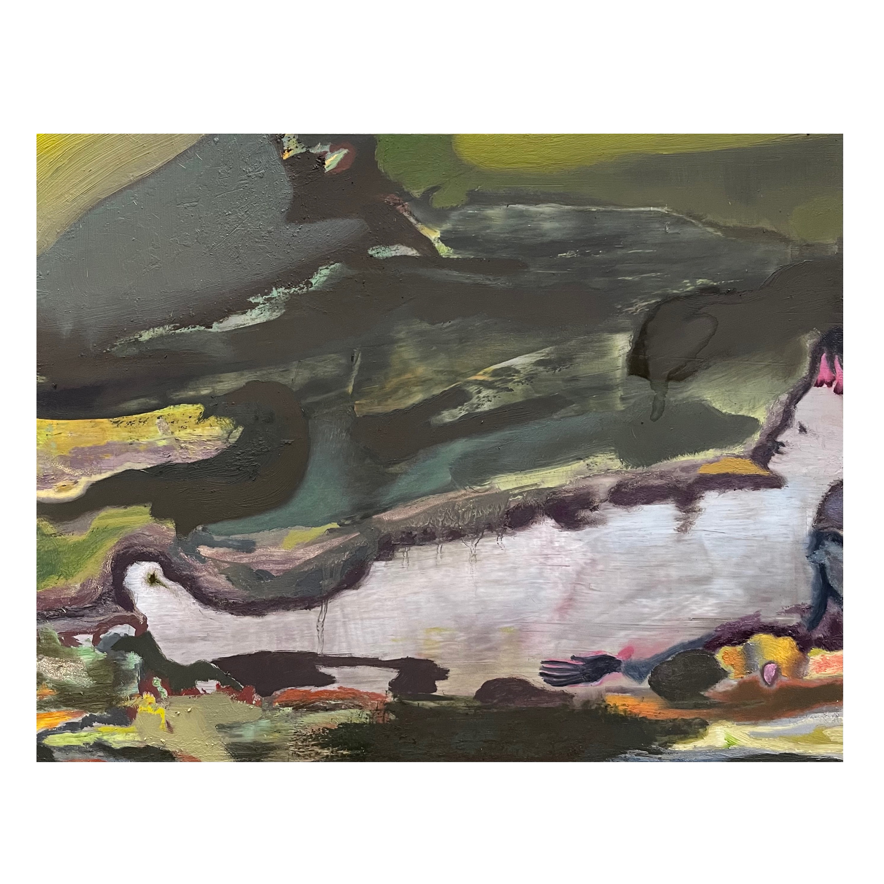 "Life Underground", Oil and Wax on Wood Panel, 11 x 14"