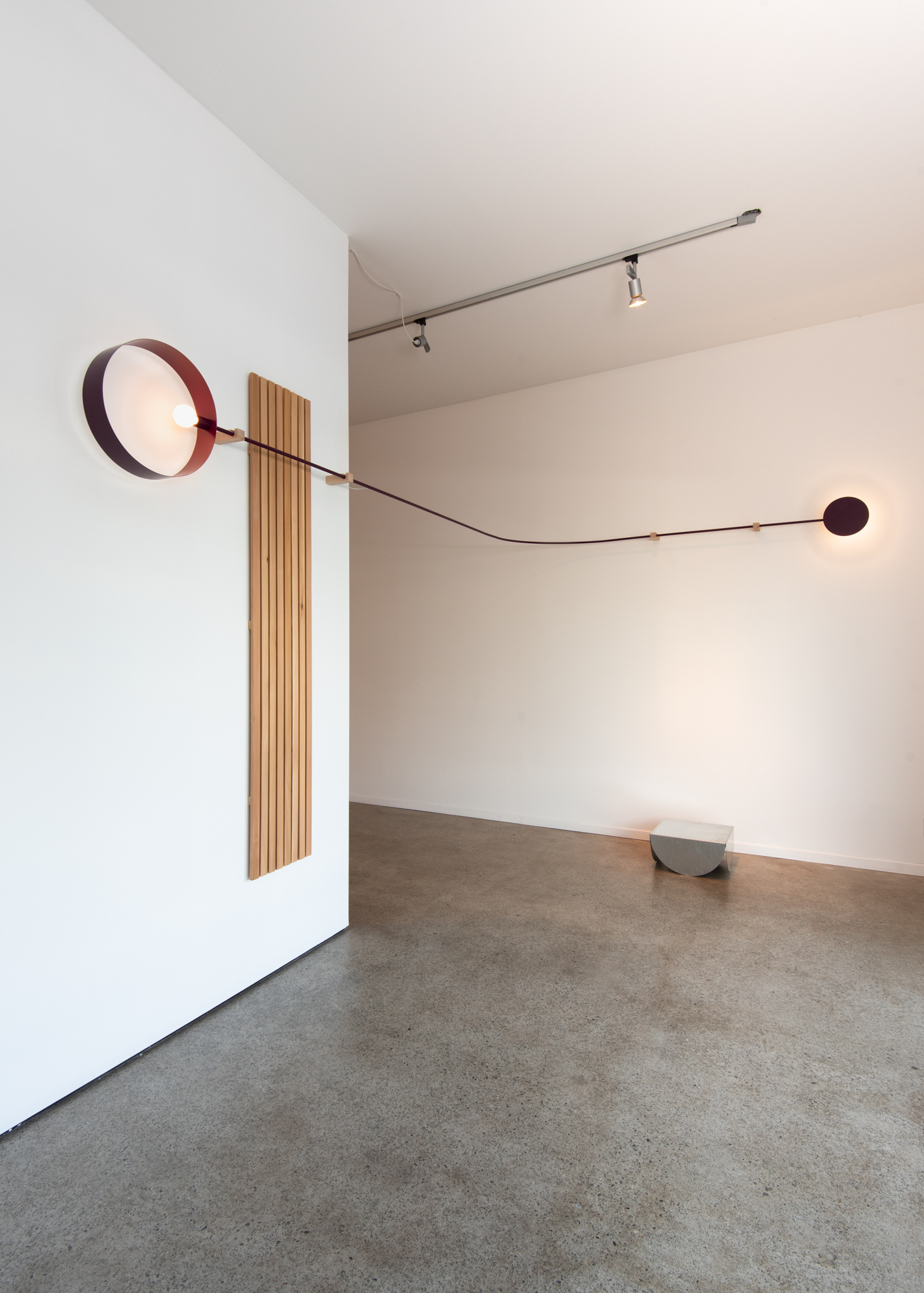 fruitsuper, Solids and Voids Configuration, Cedar, maple, electrical components, metal, paint, 78 x 14 x 72 inches, 2019