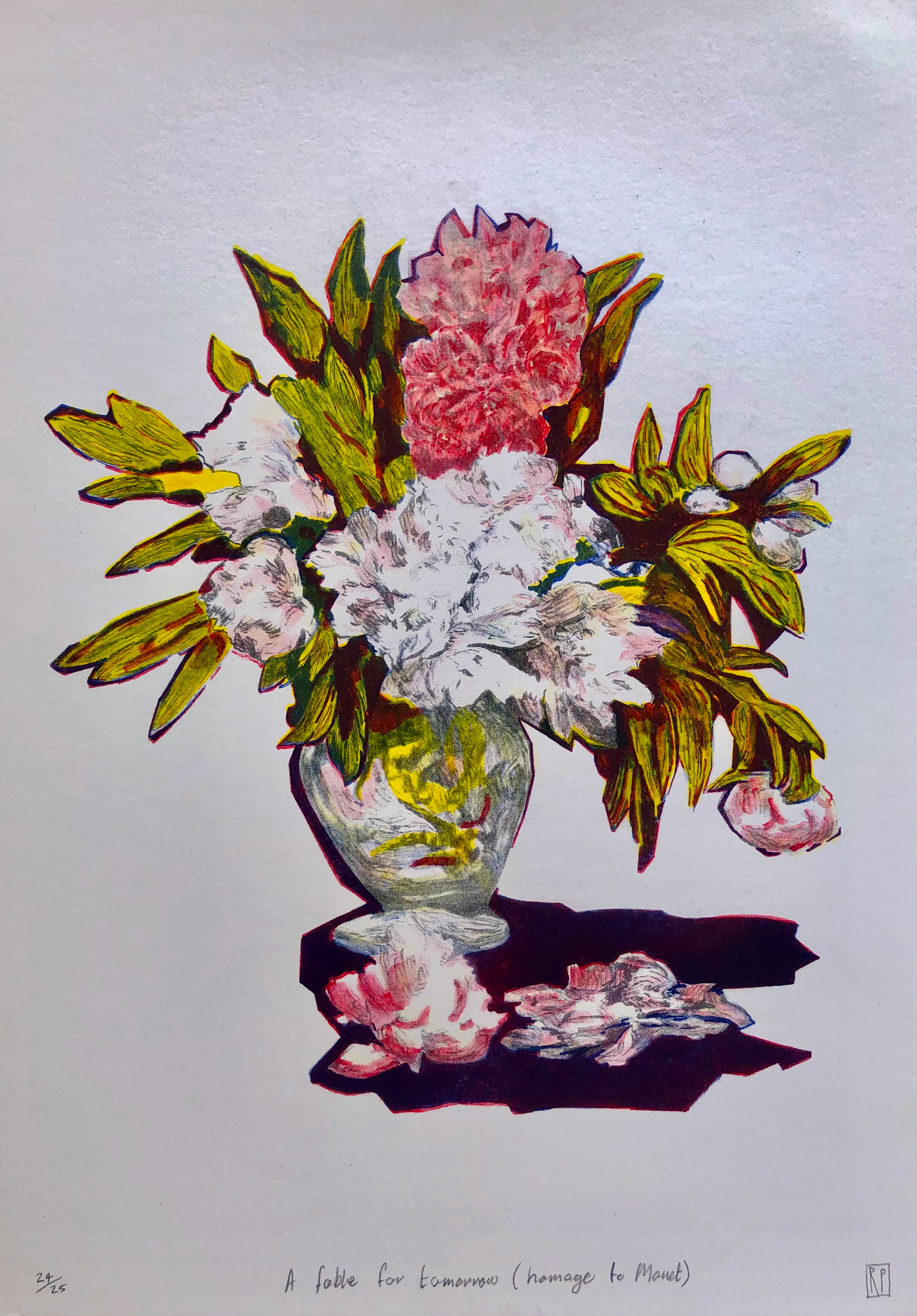 Robyn Penn, "A Fable for Tomorrow (Homage to Manet)", 2020, 4-colour risograph, ed.25 +2 AP