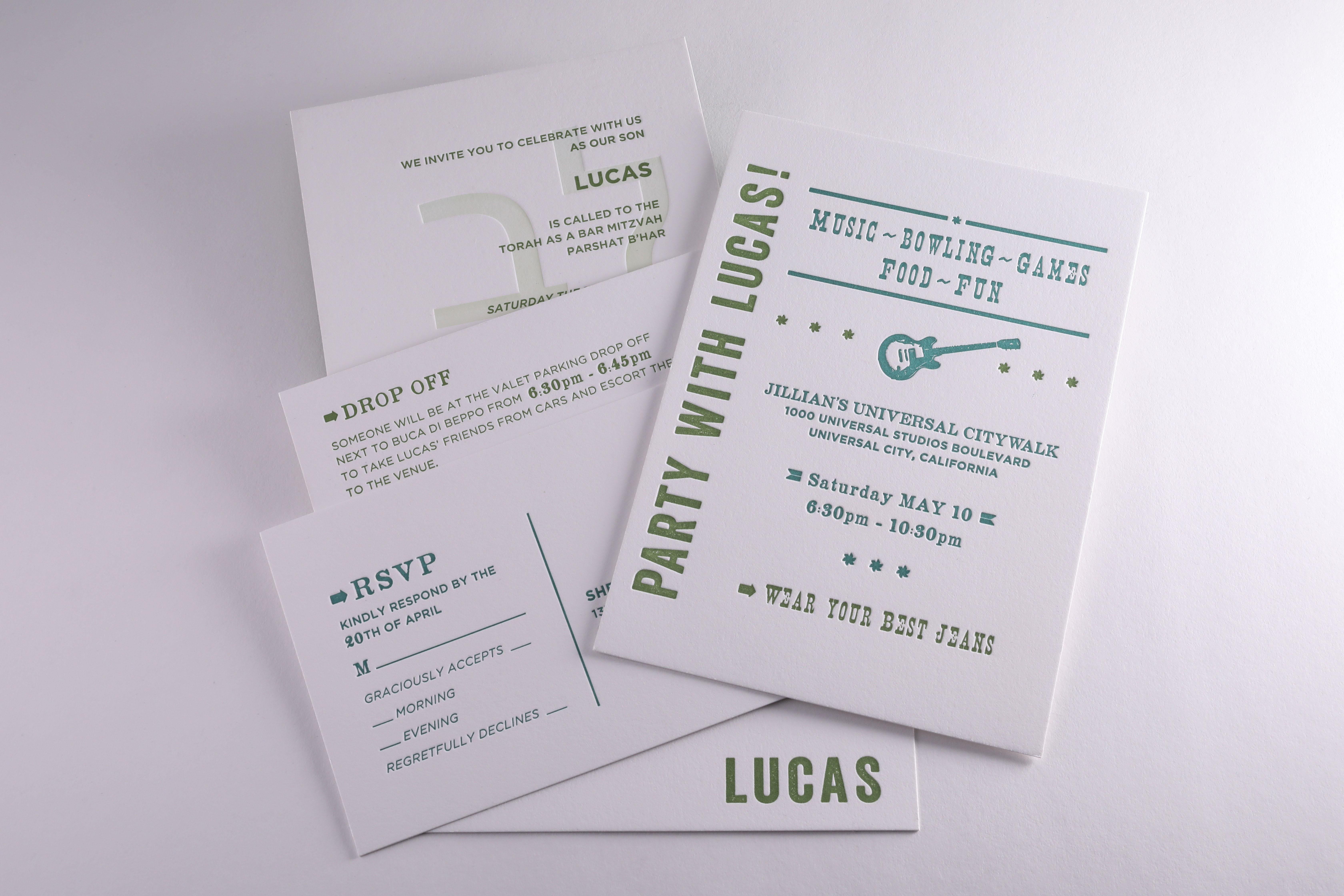 Lucas's Bar Mitzvah invitation